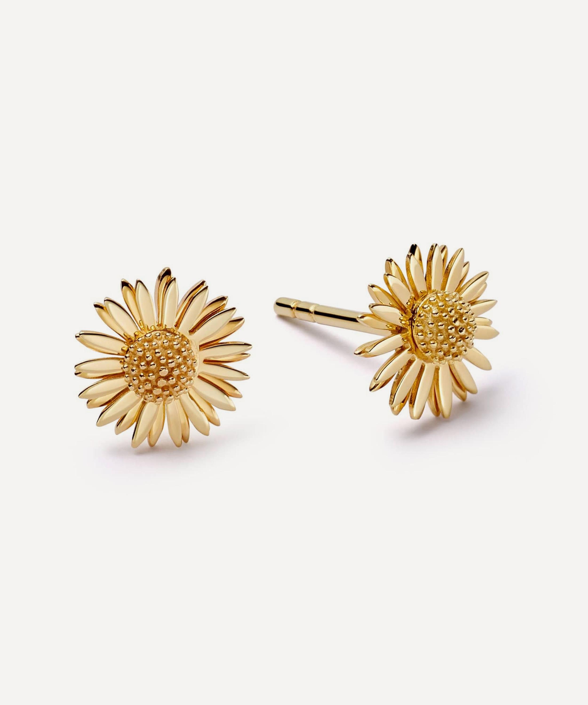 Daisy London - 18ct Gold-Plated Michaelmas Daisy Stud Earrings image number 0