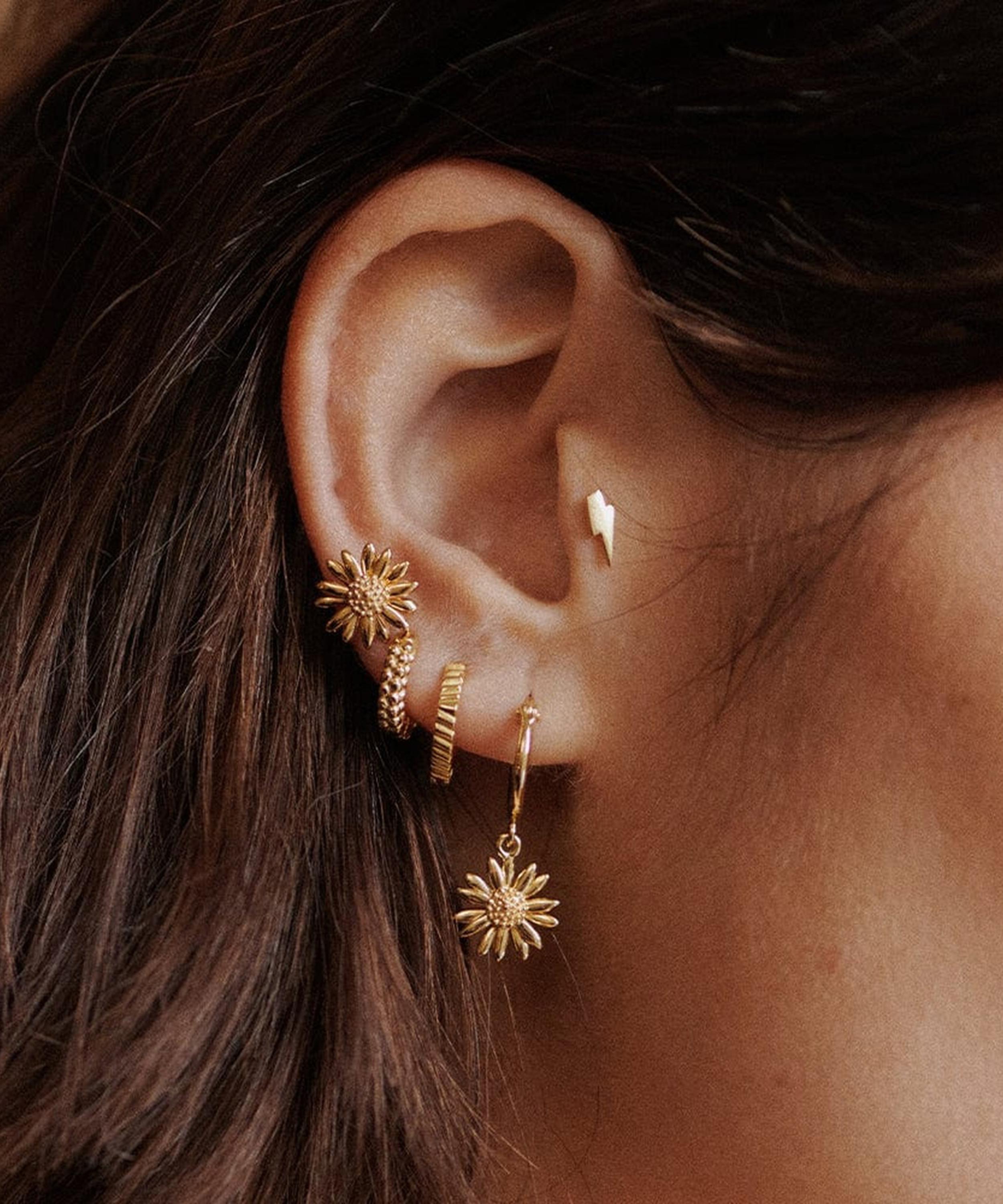 Daisy London - 18ct Gold-Plated Michaelmas Daisy Stud Earrings image number 2