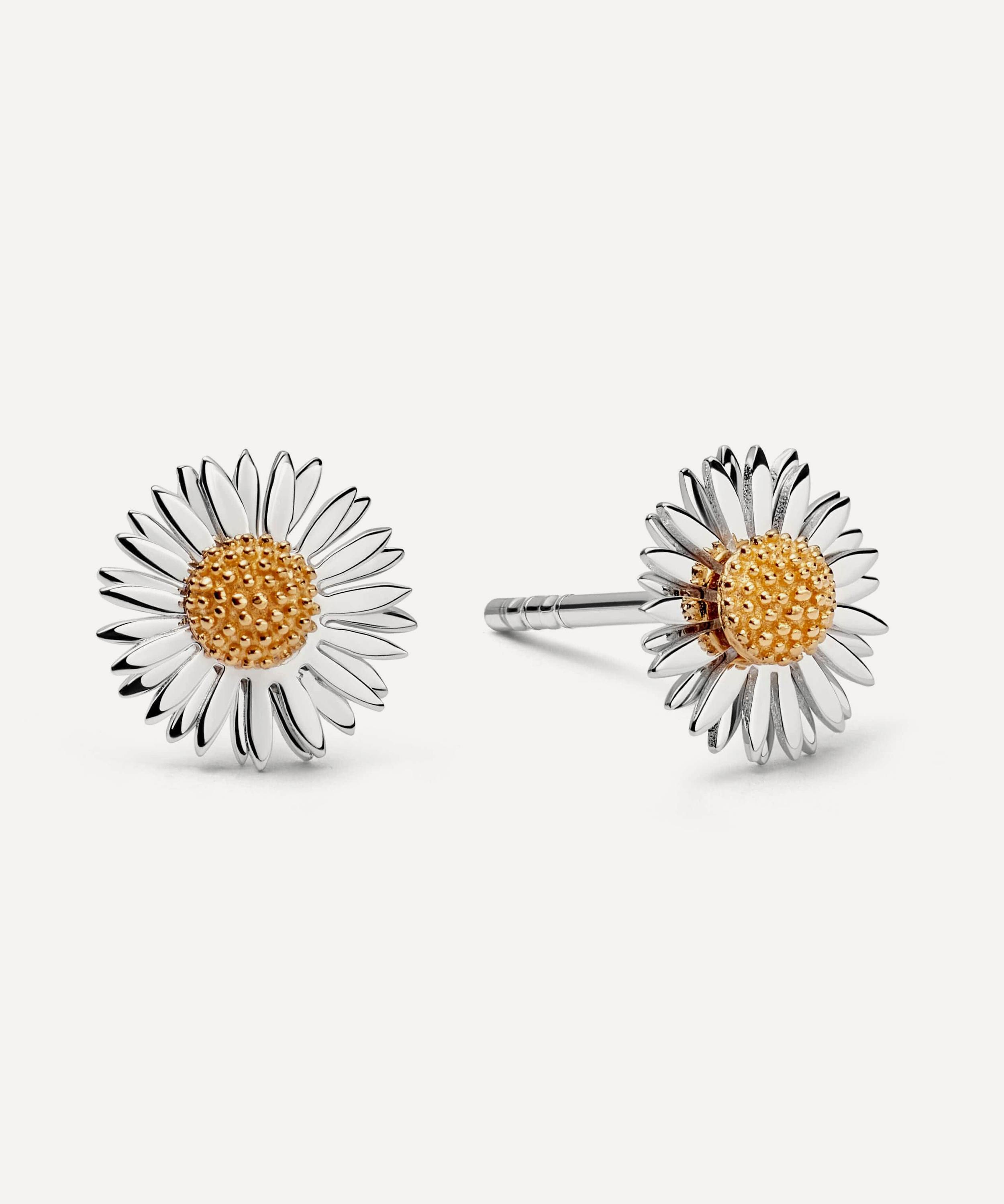 Daisy London - Sterling Silver Michaelmas Daisy Stud Earrings image number 0