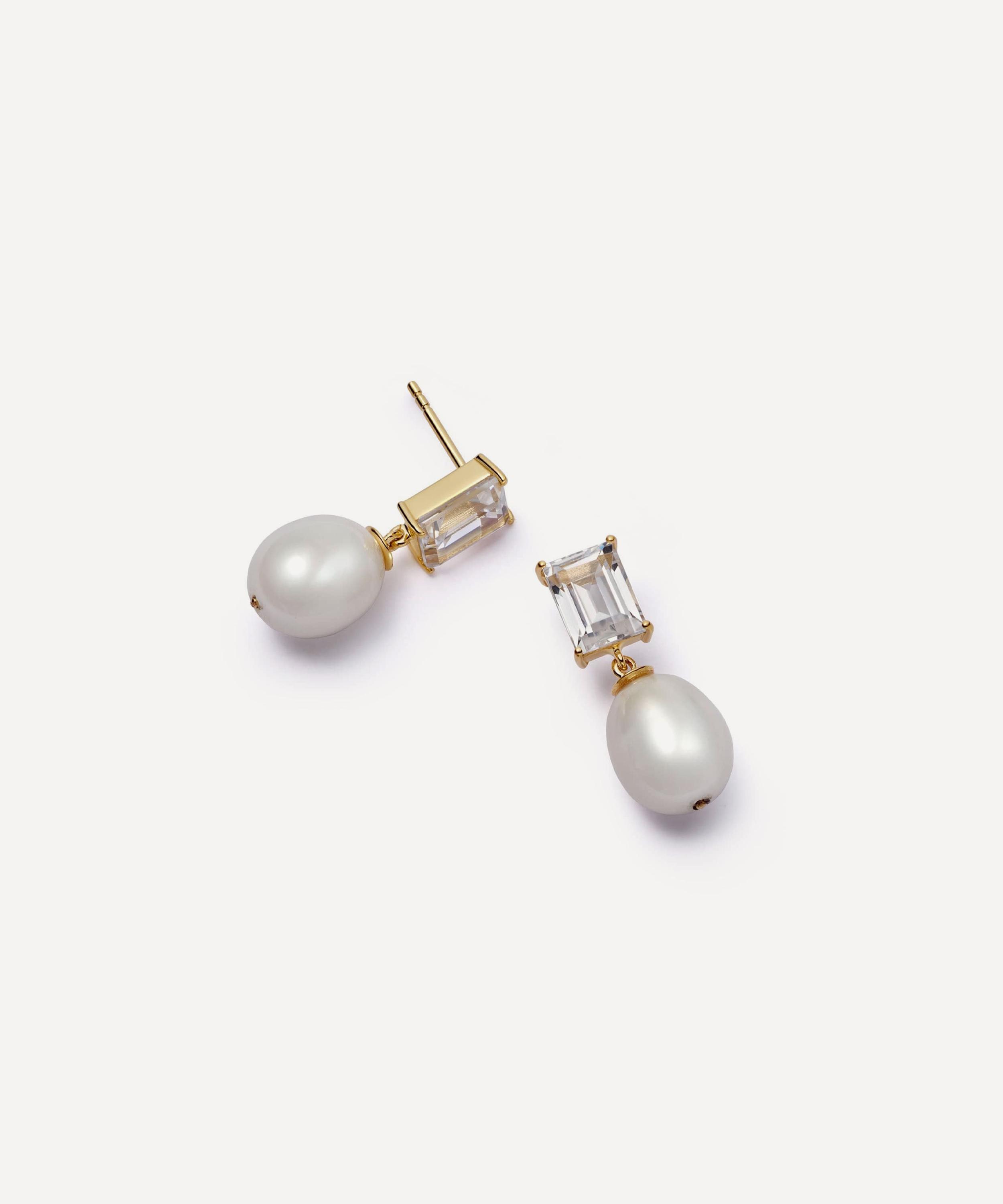 Daisy London - 14ct Gold Este&eacute; Lalonde Fine Sapphire and Pearl Drop Earrings image number 0
