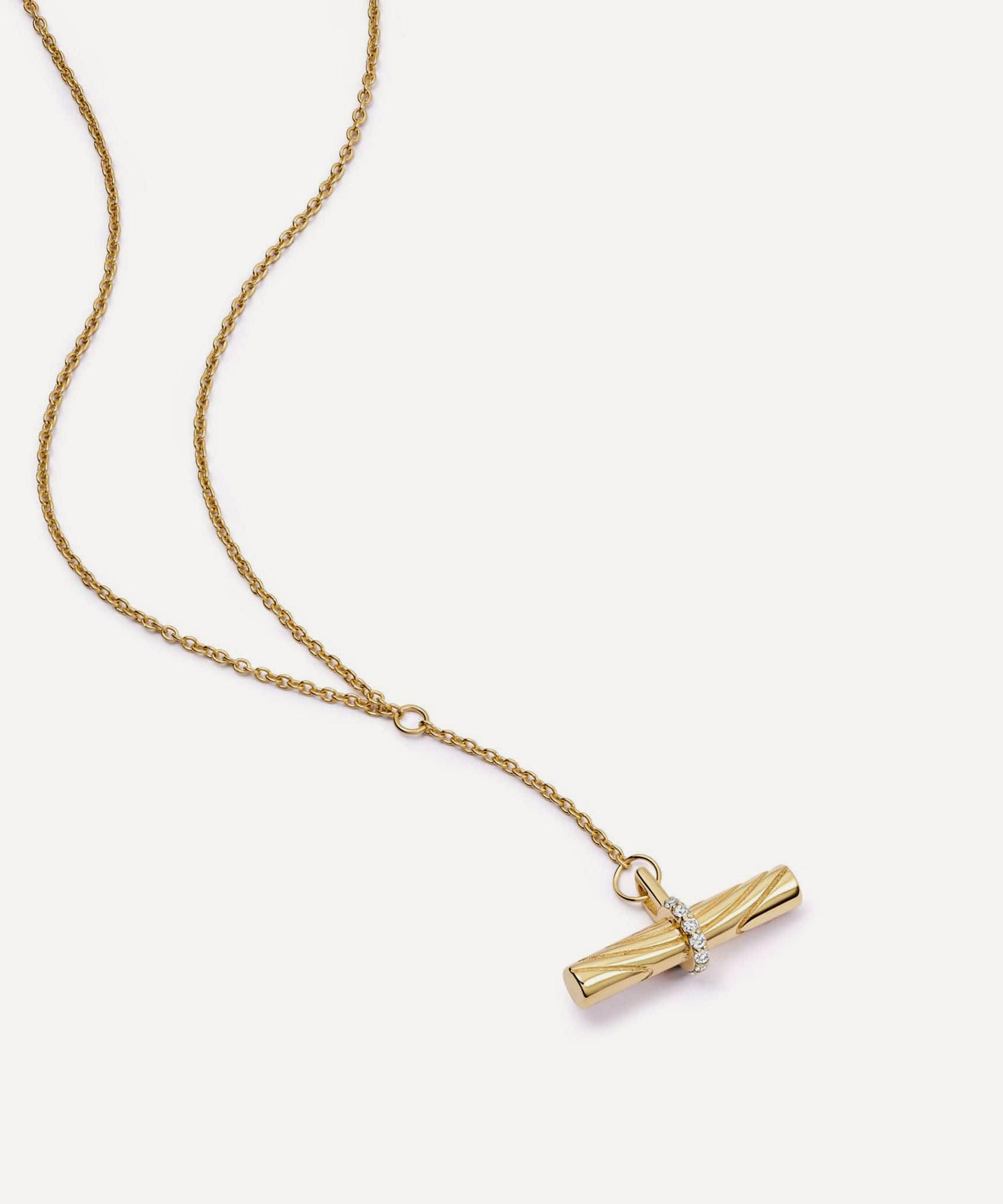 Daisy London - Gold Este&eacute; Lalonde Fine Diamond T-Bar Pendant Necklace image number 0