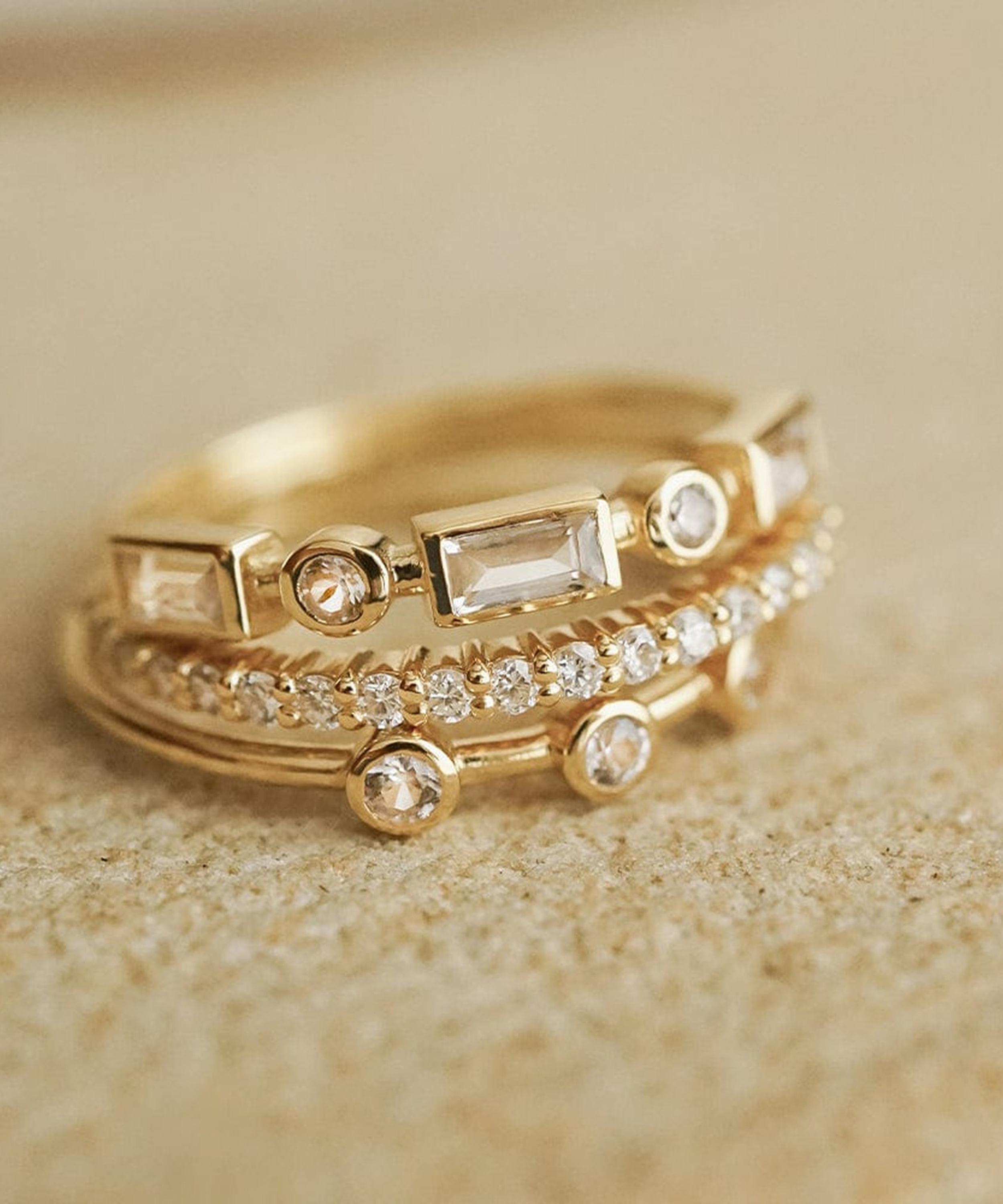 Daisy London - 14ct Gold Este&eacute; Lalonde Fine Baguette Sapphire Ring image number 3