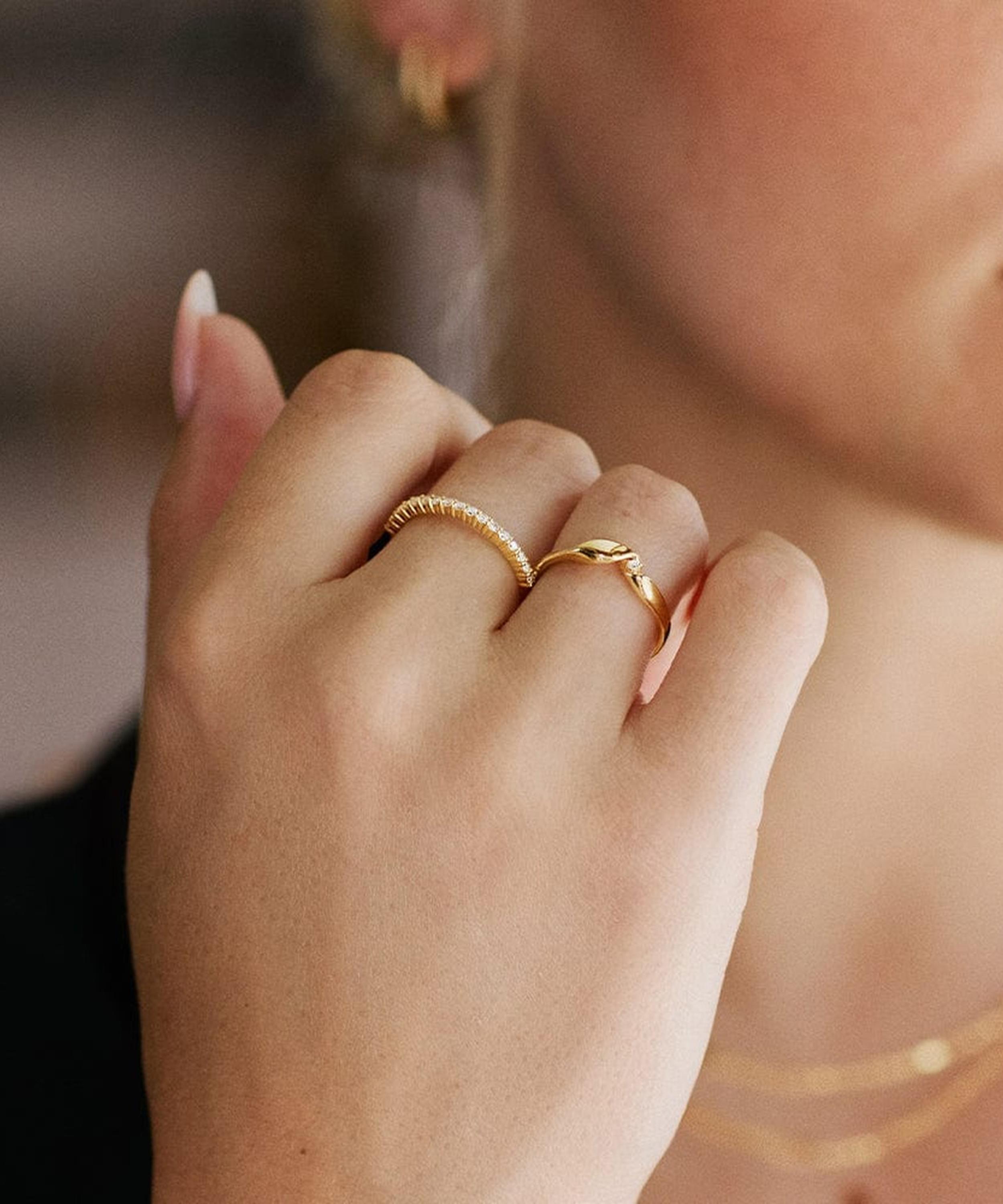 Daisy London - 14ct Gold Este&eacute; Lalonde Fine Flow Diamond Ring image number 1