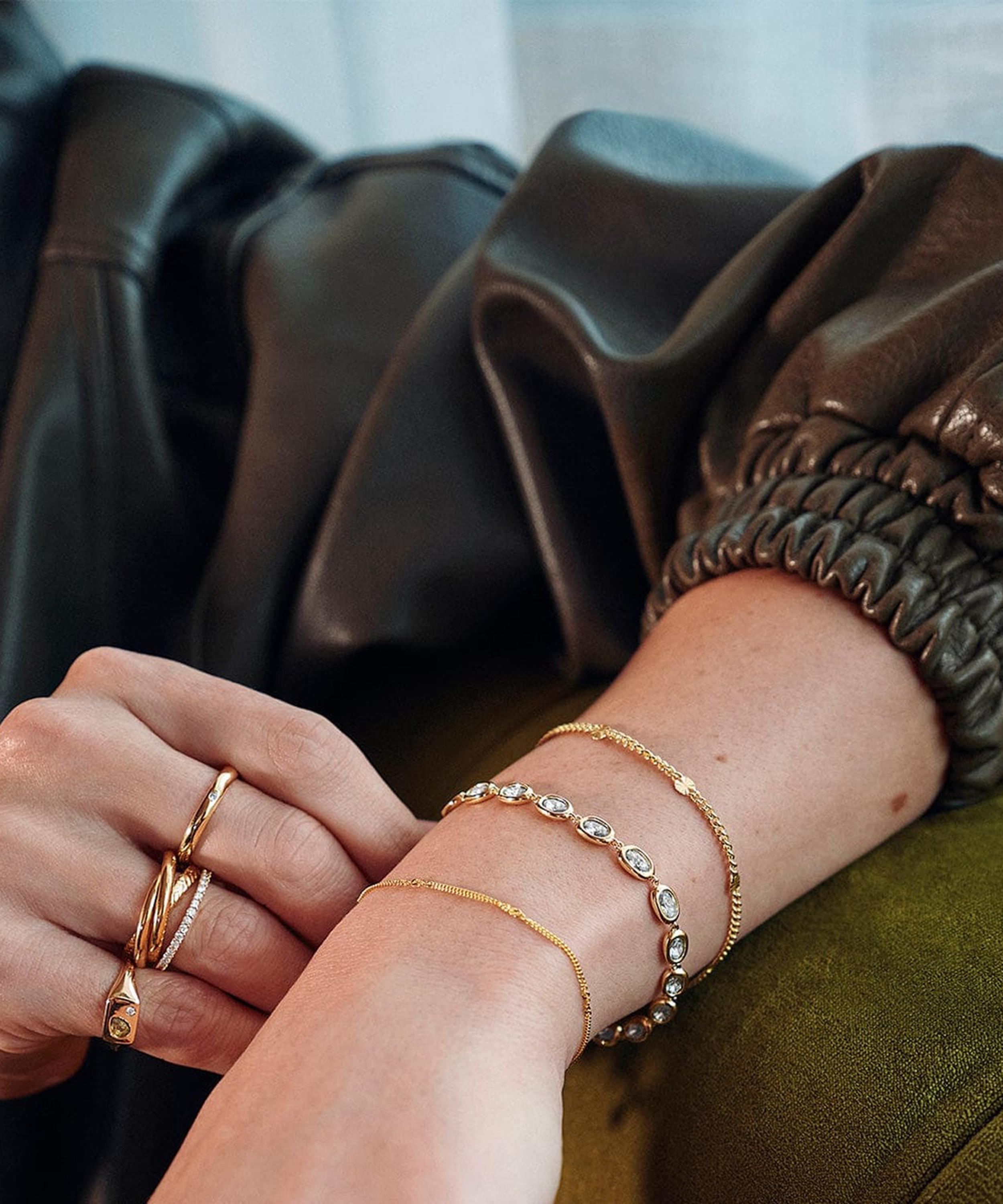 Daisy London - 18ct Gold-Plated Este&eacute; Lalonde Sapphire Tennis Bracelet image number 1
