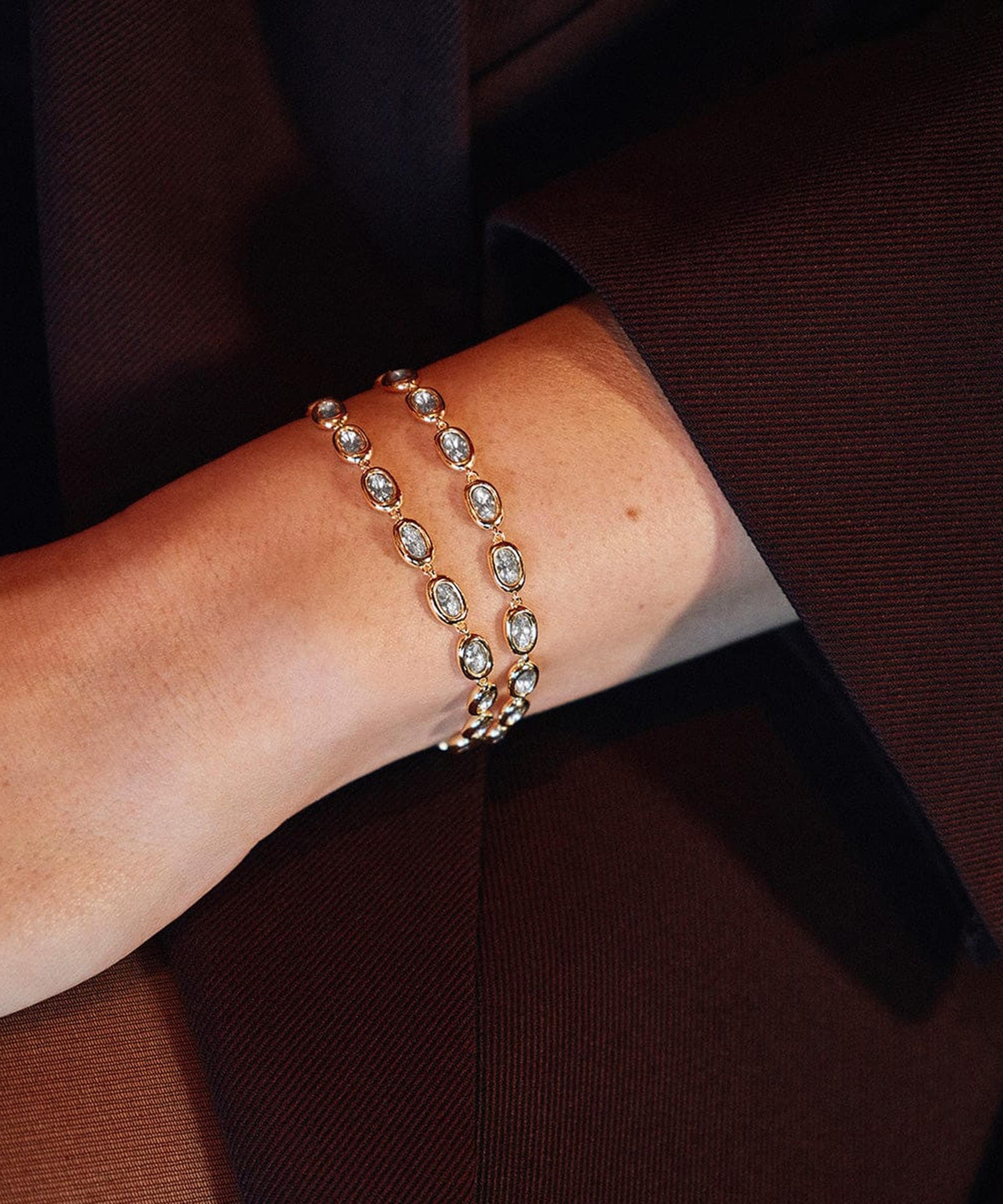 Daisy London - 18ct Gold-Plated Este&eacute; Lalonde Sapphire Tennis Bracelet image number 2
