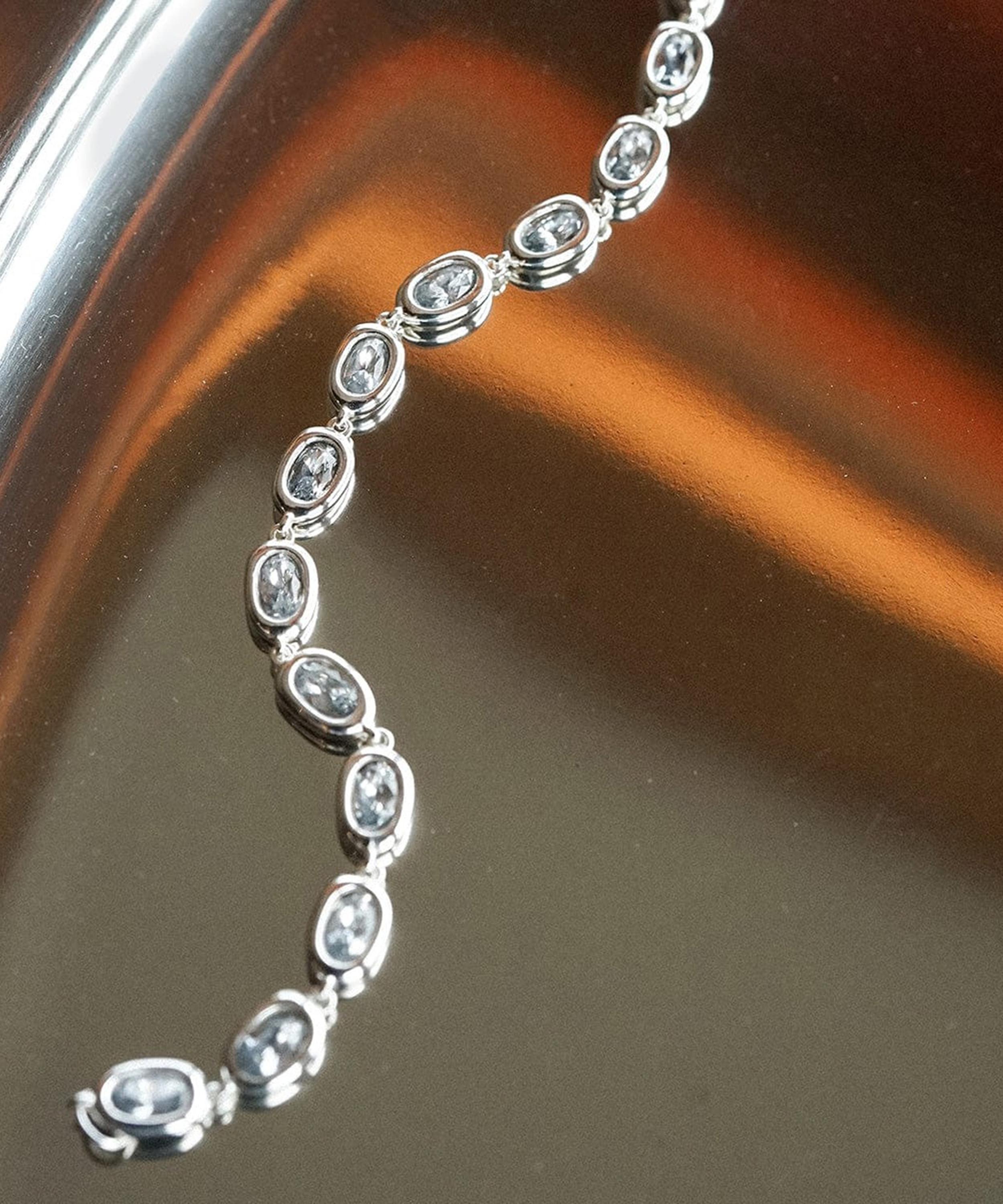 Daisy London - Sterling Silver Este&eacute; Lalonde Sapphire Tennis Bracelet image number 2