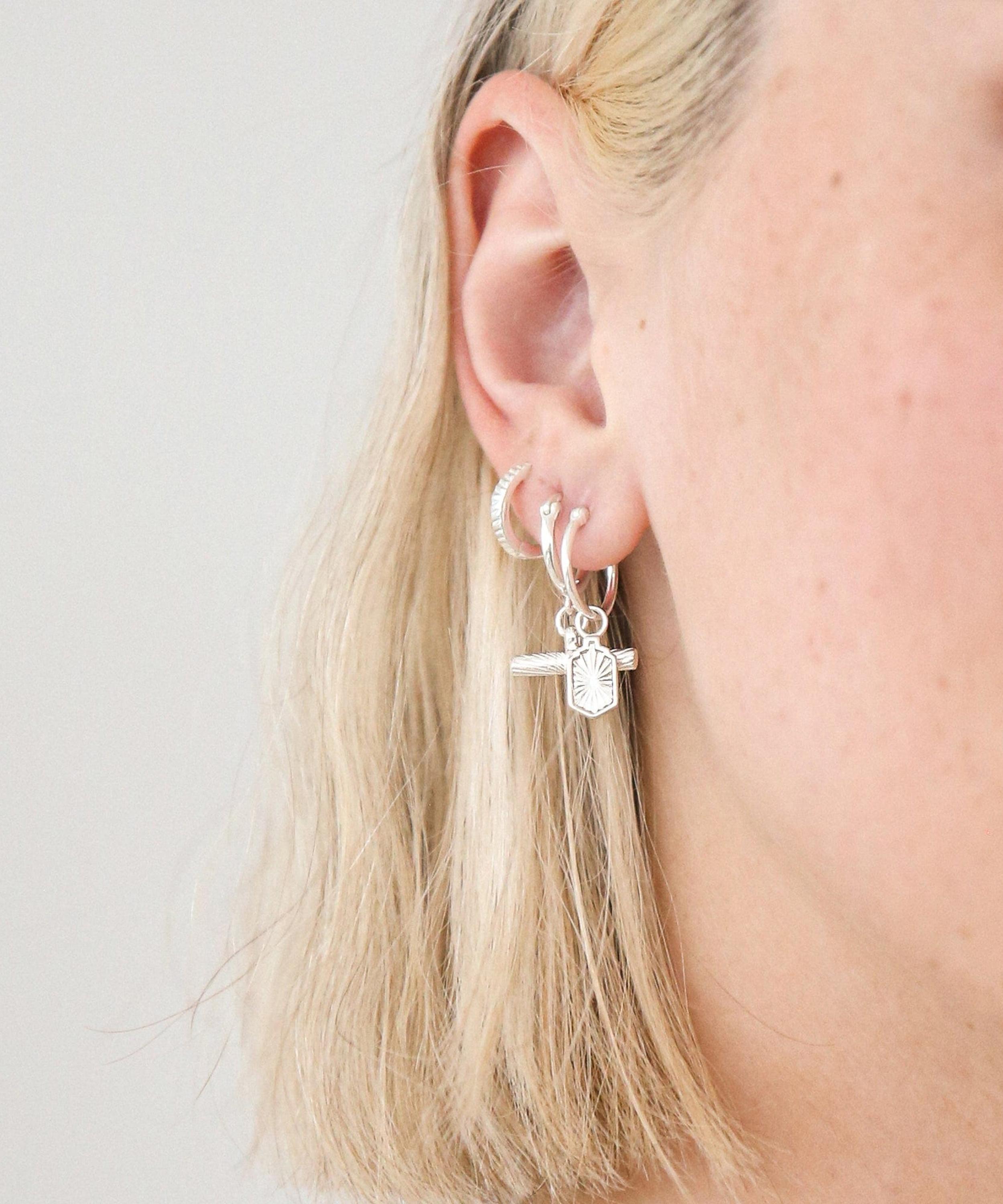Daisy London - Sterling Silver Est&eacute;e Lalonde Sunburst Huggie Hoop Earrings image number 1
