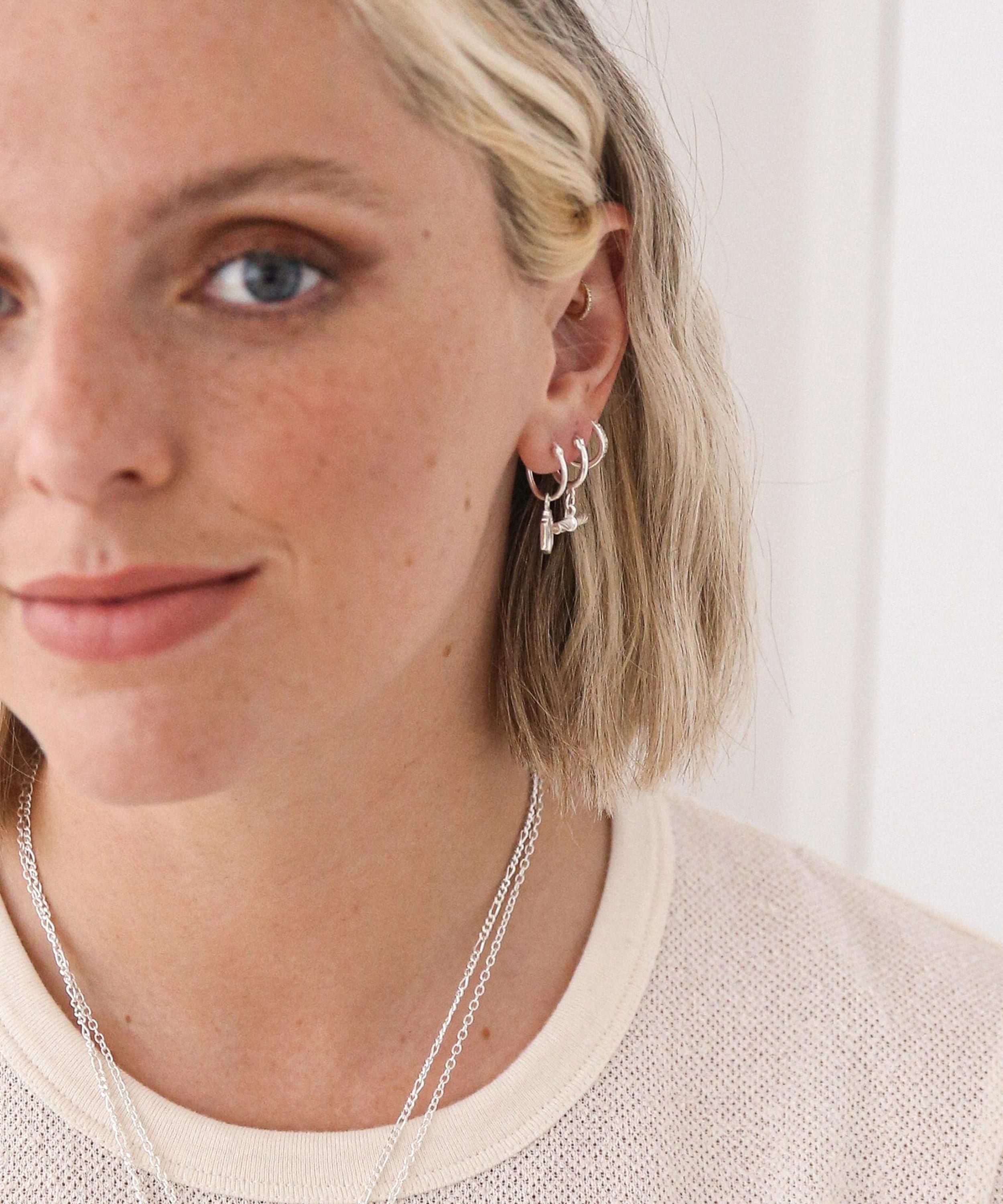 Daisy London - Sterling Silver Est&eacute;e Lalonde Sunburst Huggie Hoop Earrings image number 2