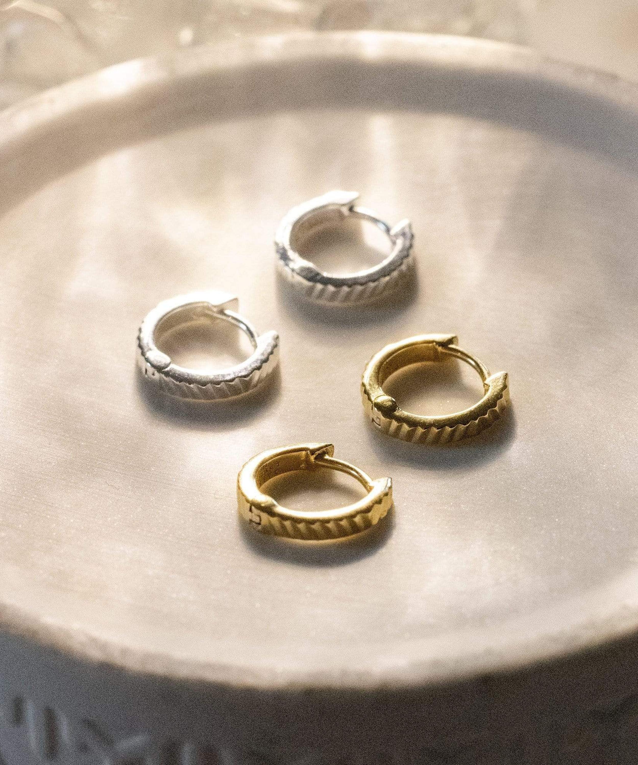 Daisy London - Sterling Silver Est&eacute;e Lalonde Sunburst Huggie Hoop Earrings image number 3