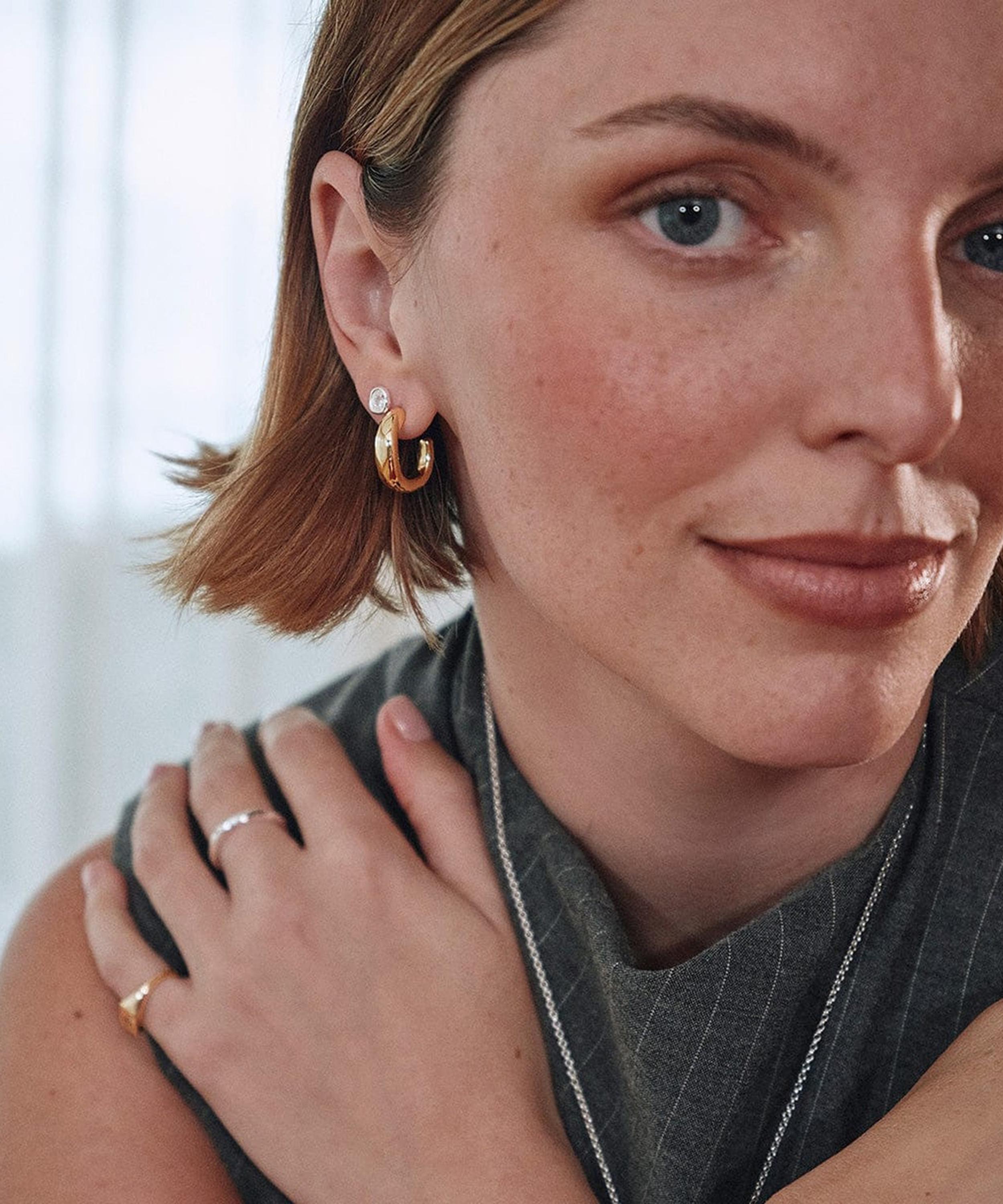 Daisy London - Sterling Silver Est&eacute;e Lalonde Sapphire Organic Stud Earrings image number 1