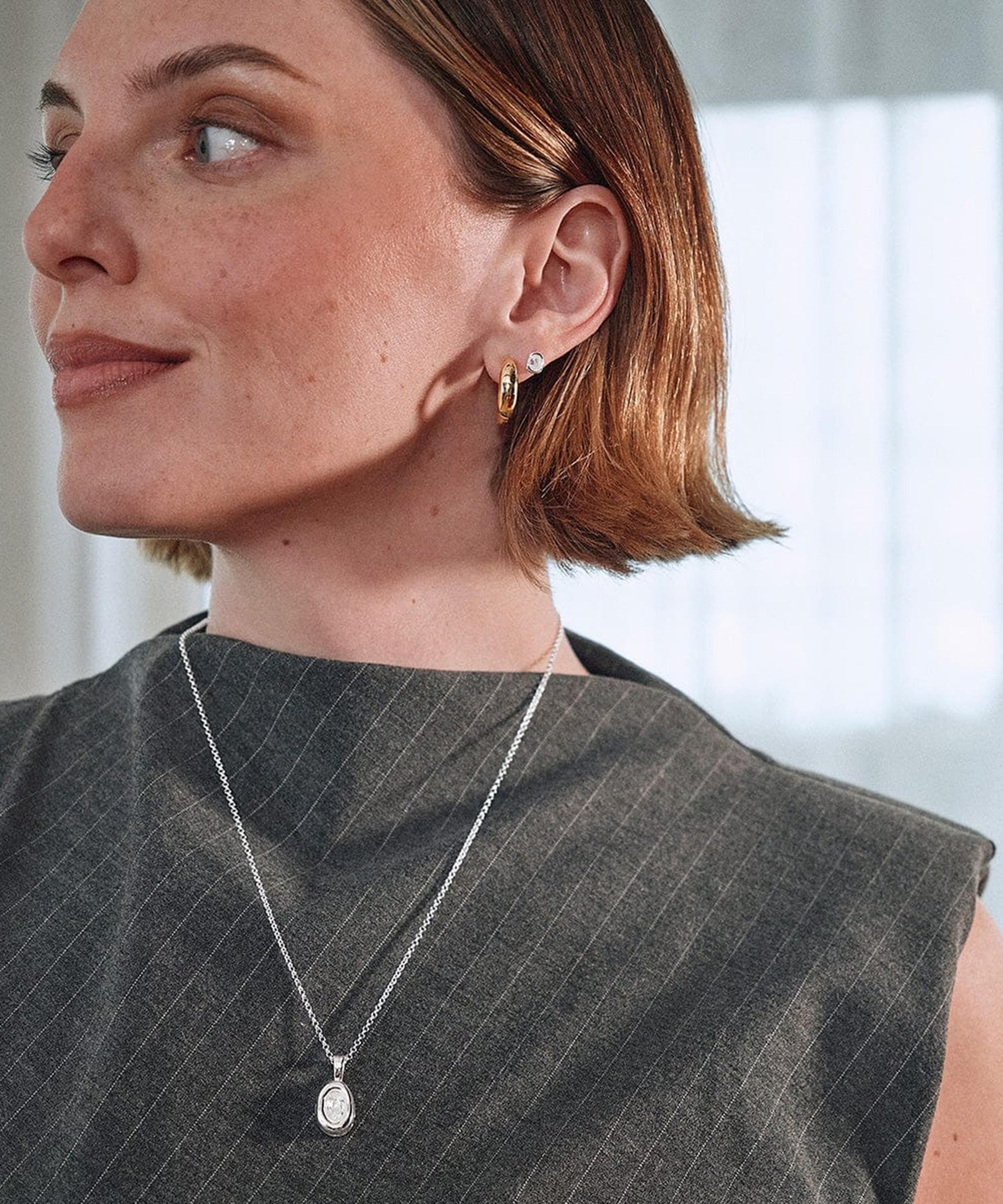 Daisy London - Sterling Silver Est&eacute;e Lalonde Sapphire Organic Stud Earrings image number 2