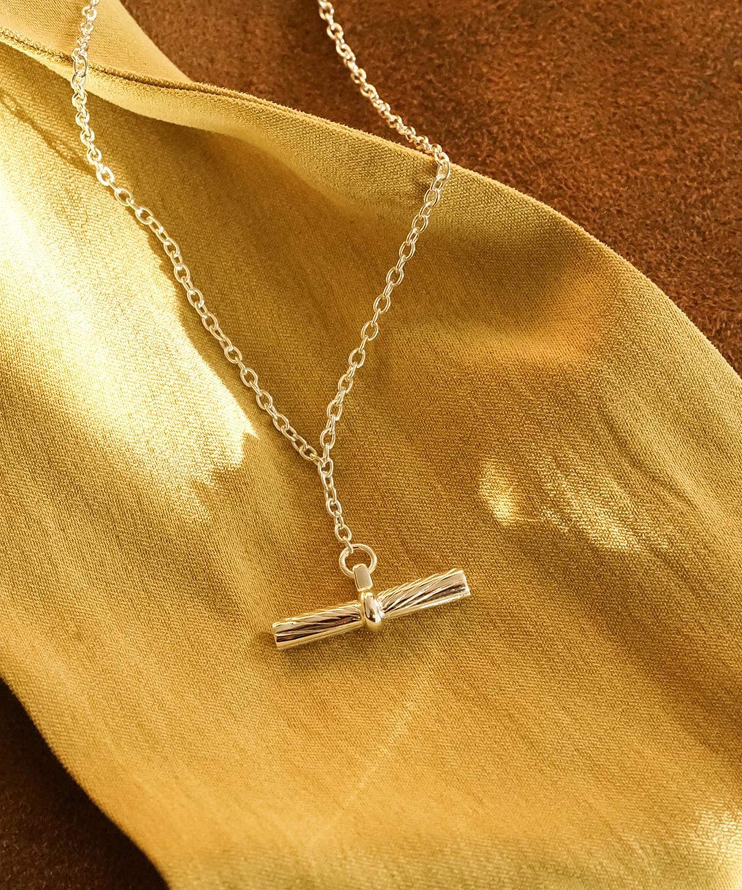 Daisy London - Sterling Silver Est&eacute;e Lalonde T-Bar Pendant Necklace image number 3