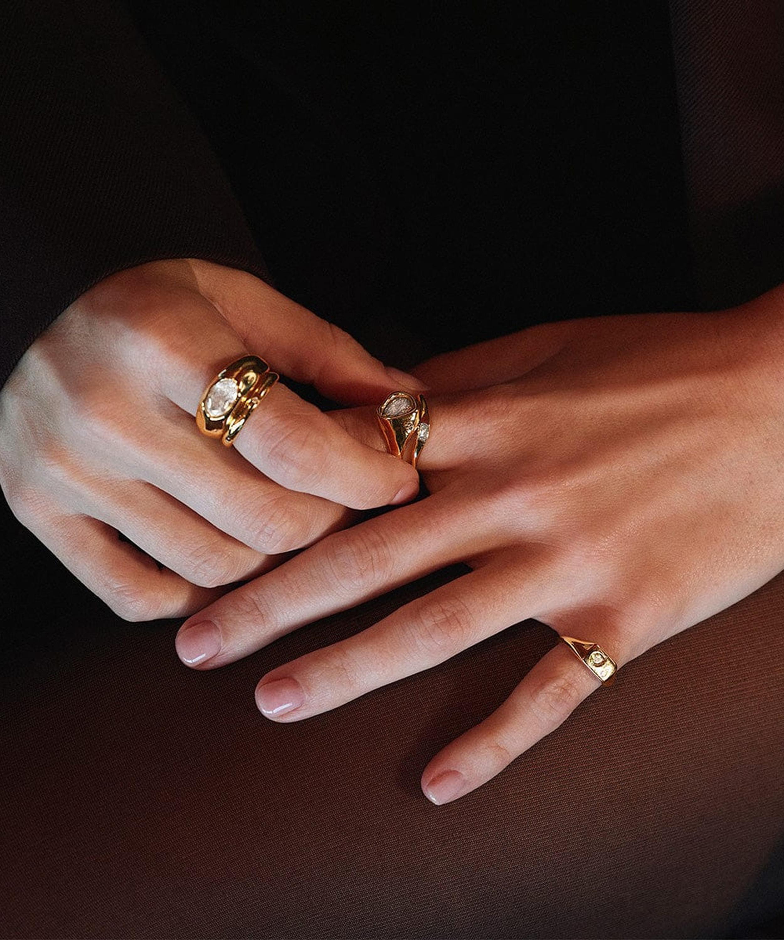 Daisy London - 18ct Gold-Plated Est&eacute;e Lalonde Chunky Sapphire Ring image number 2