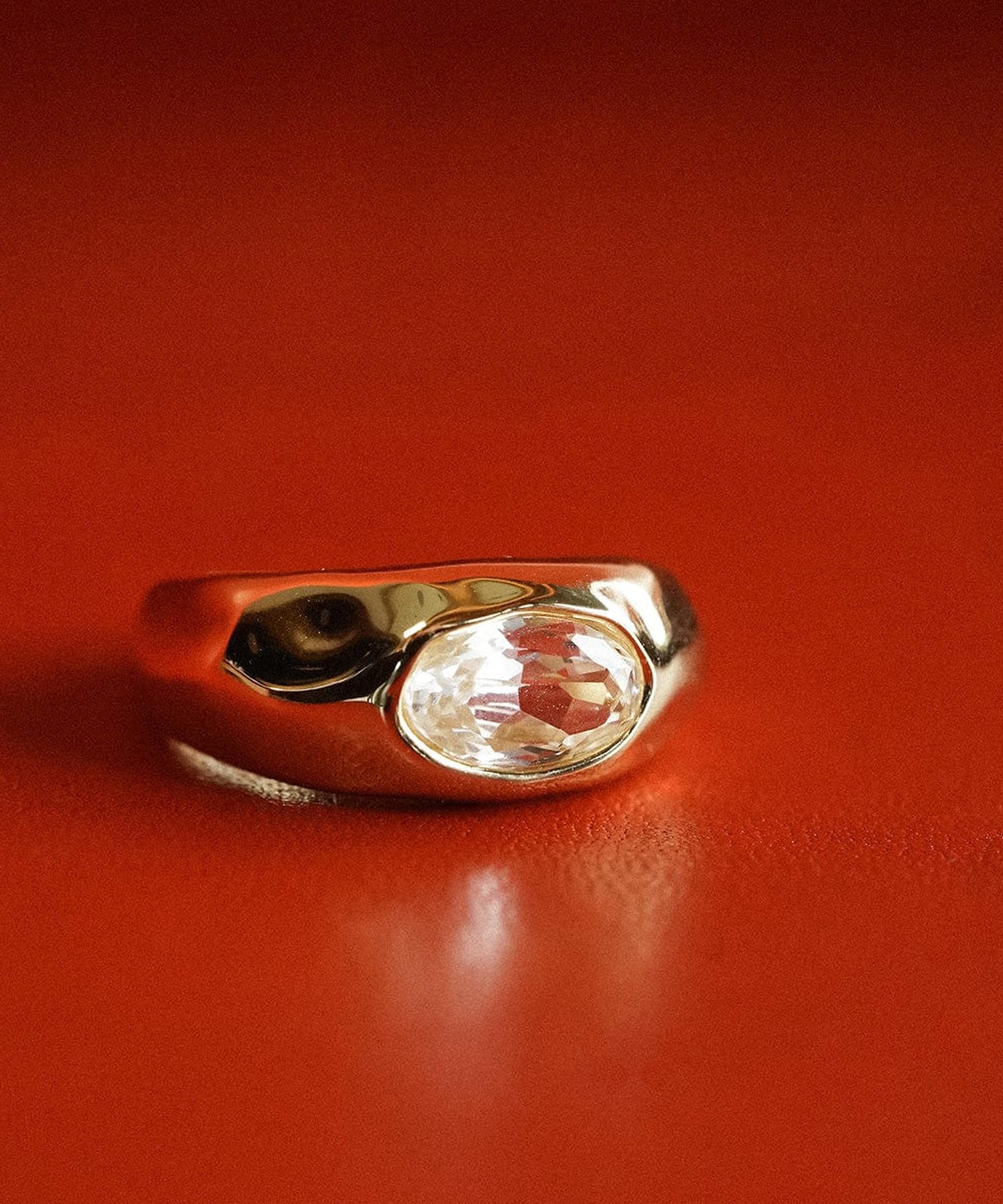 Daisy London - 18ct Gold-Plated Est&eacute;e Lalonde Chunky Sapphire Ring image number 3