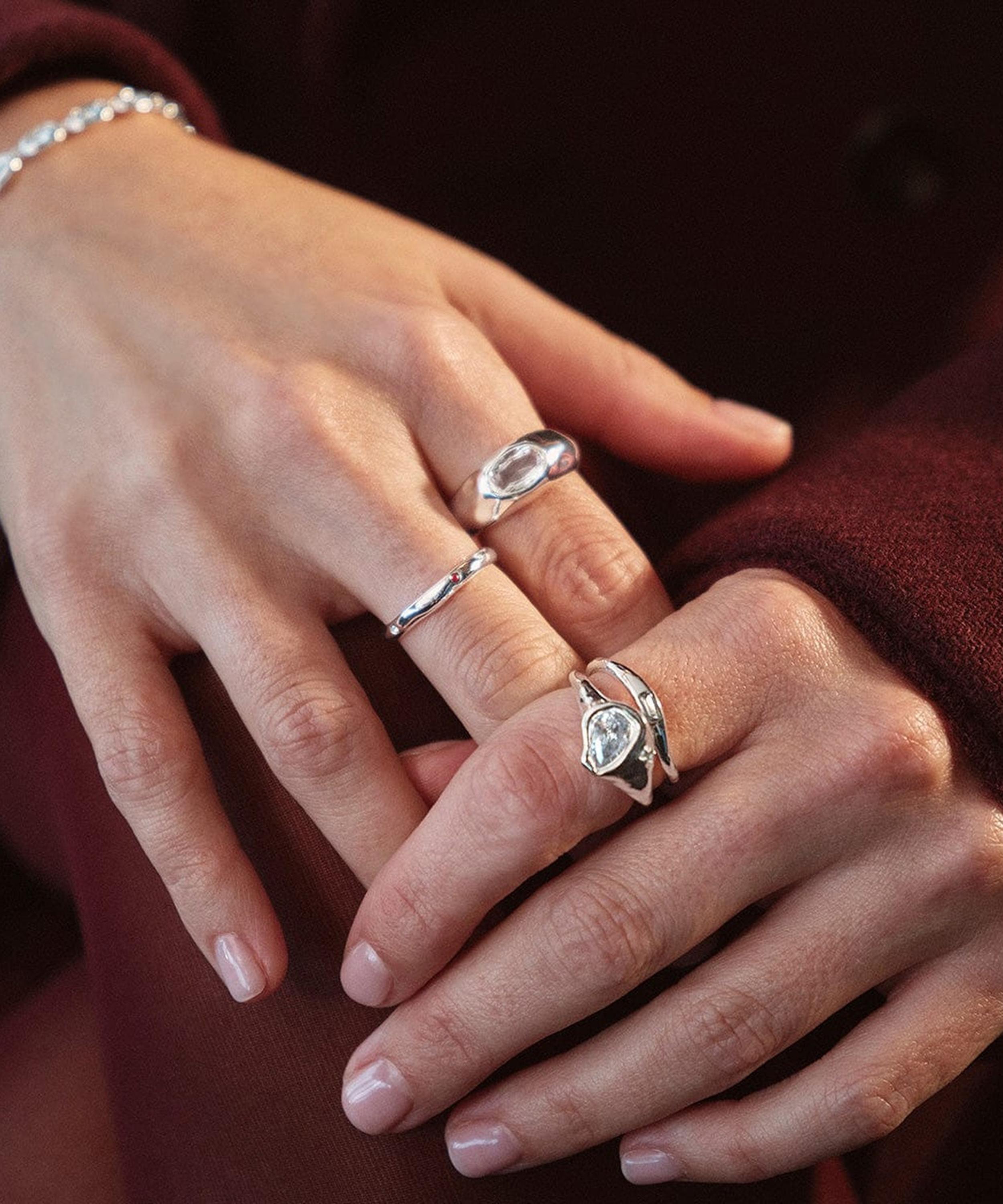 Daisy London - Sterling Silver Est&eacute;e Lalonde Chunky Sapphire Ring image number 1