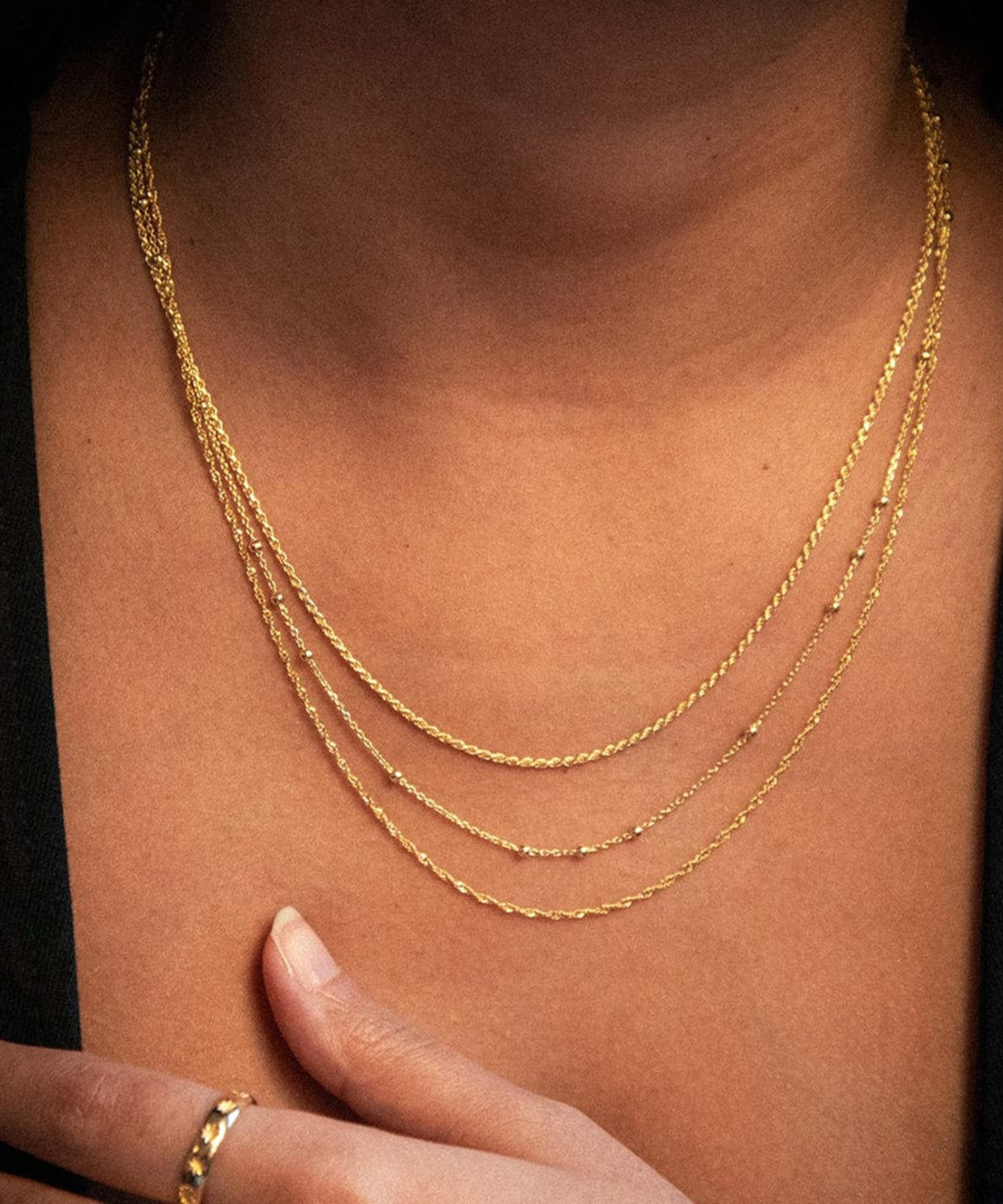 Daisy London - 18ct Gold-Plated Beaded Layering Chain Necklace image number 1