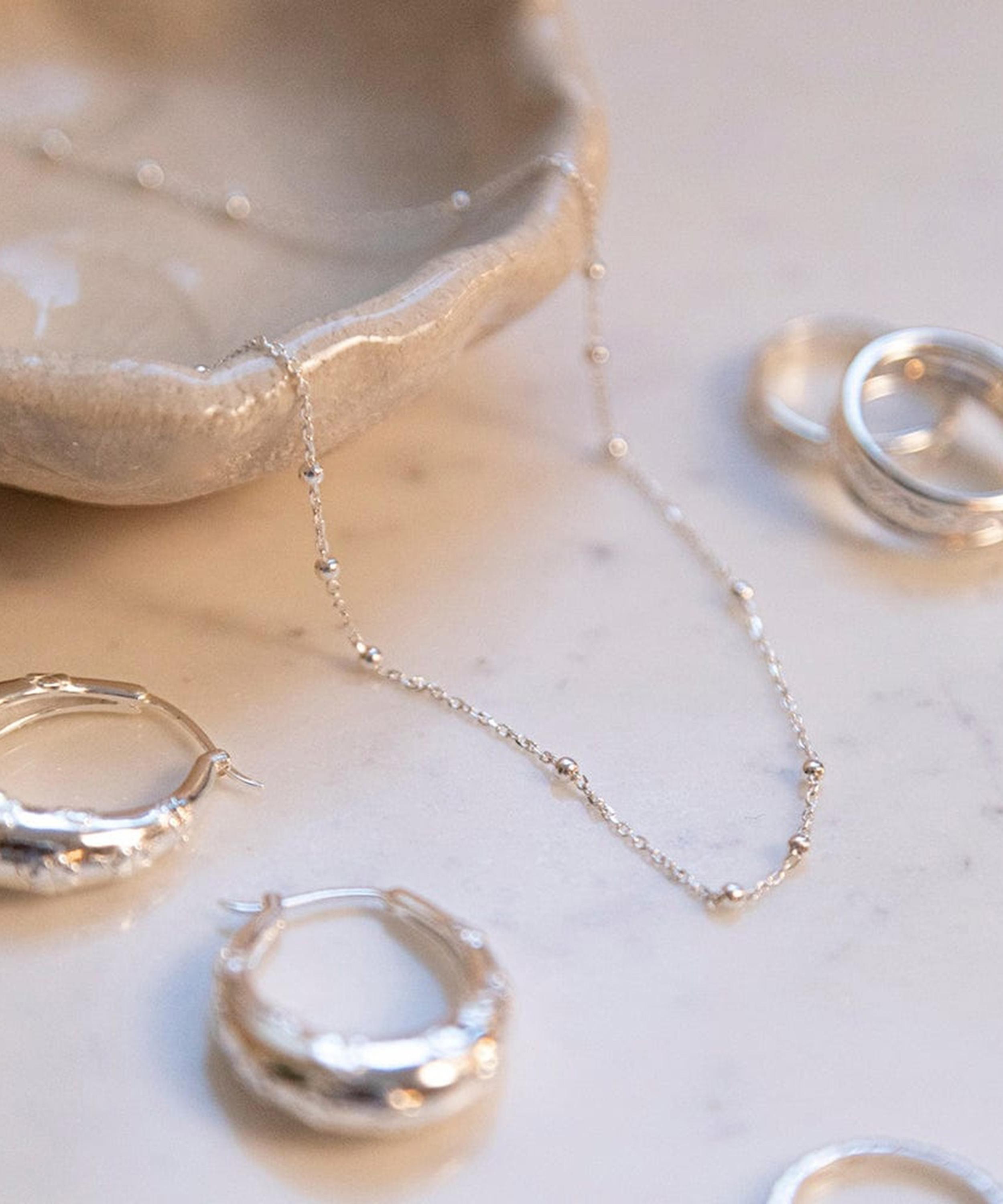 Daisy London - Sterling Silver Beaded Layering Chain Necklace image number 2