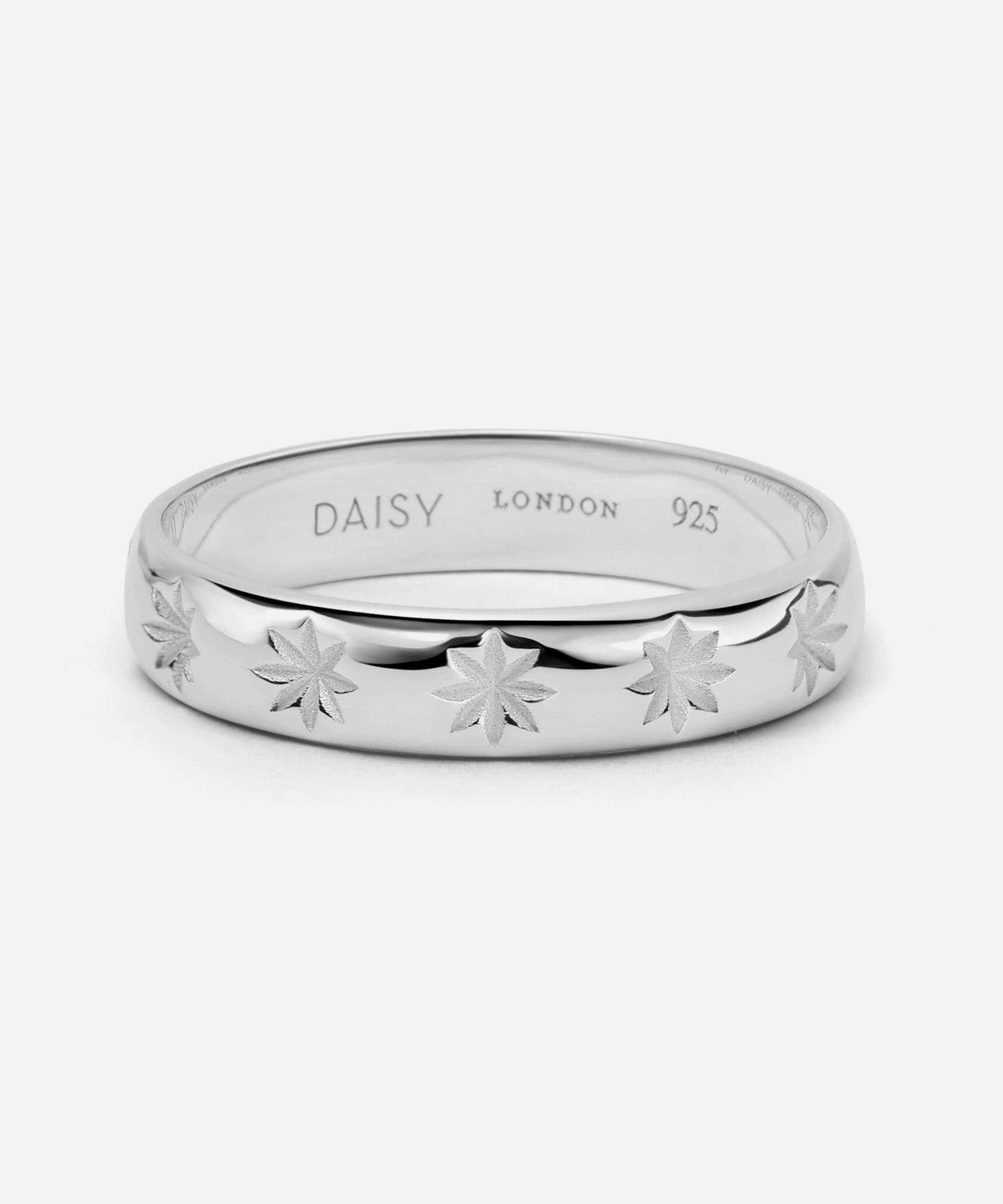 Daisy London - Sterling Silver Star Engraved Stacking Ring