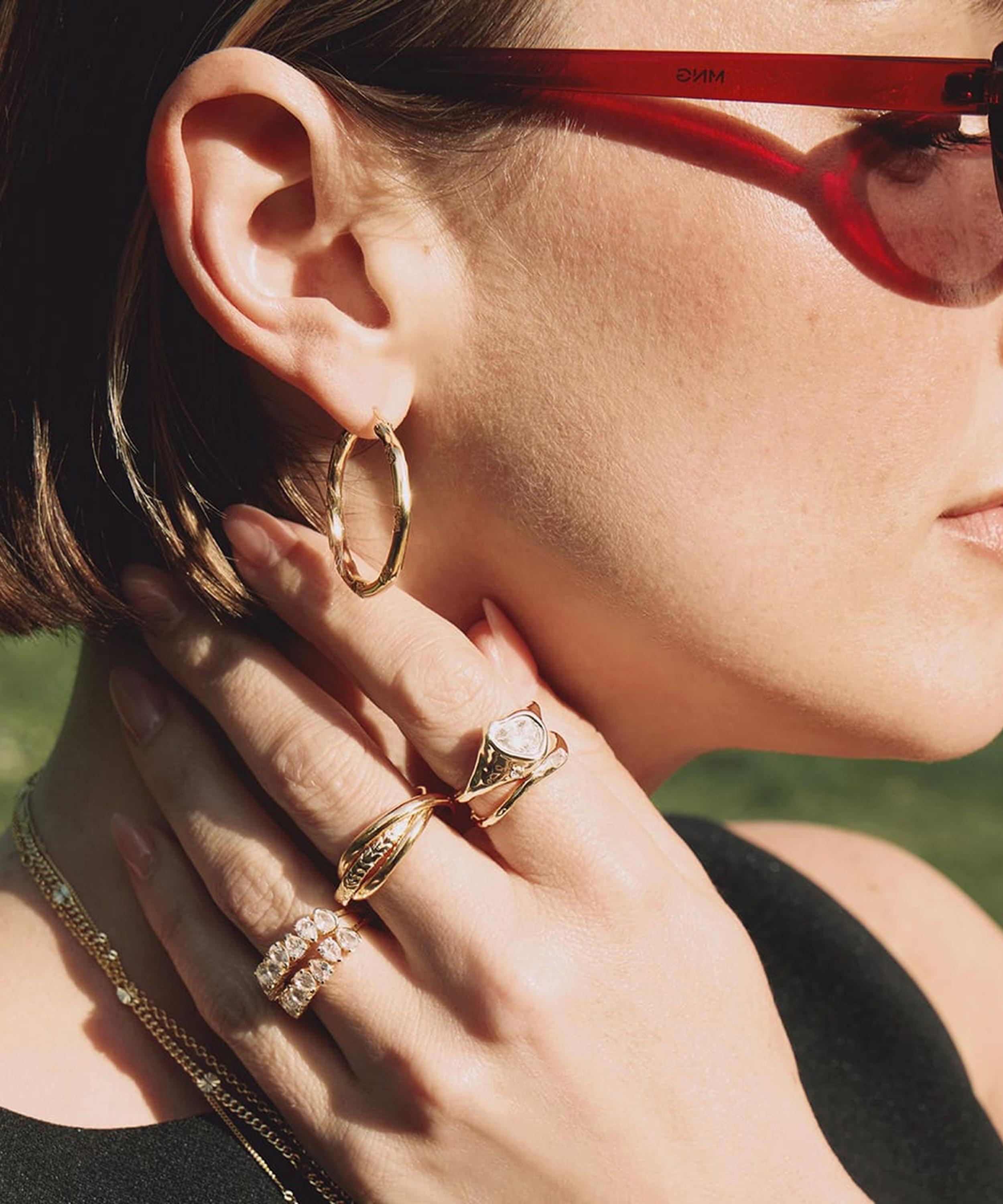 Daisy London - 18ct Gold-Plated Est&eacute;e Lalonde Sapphire Organic Ring Stack image number 1