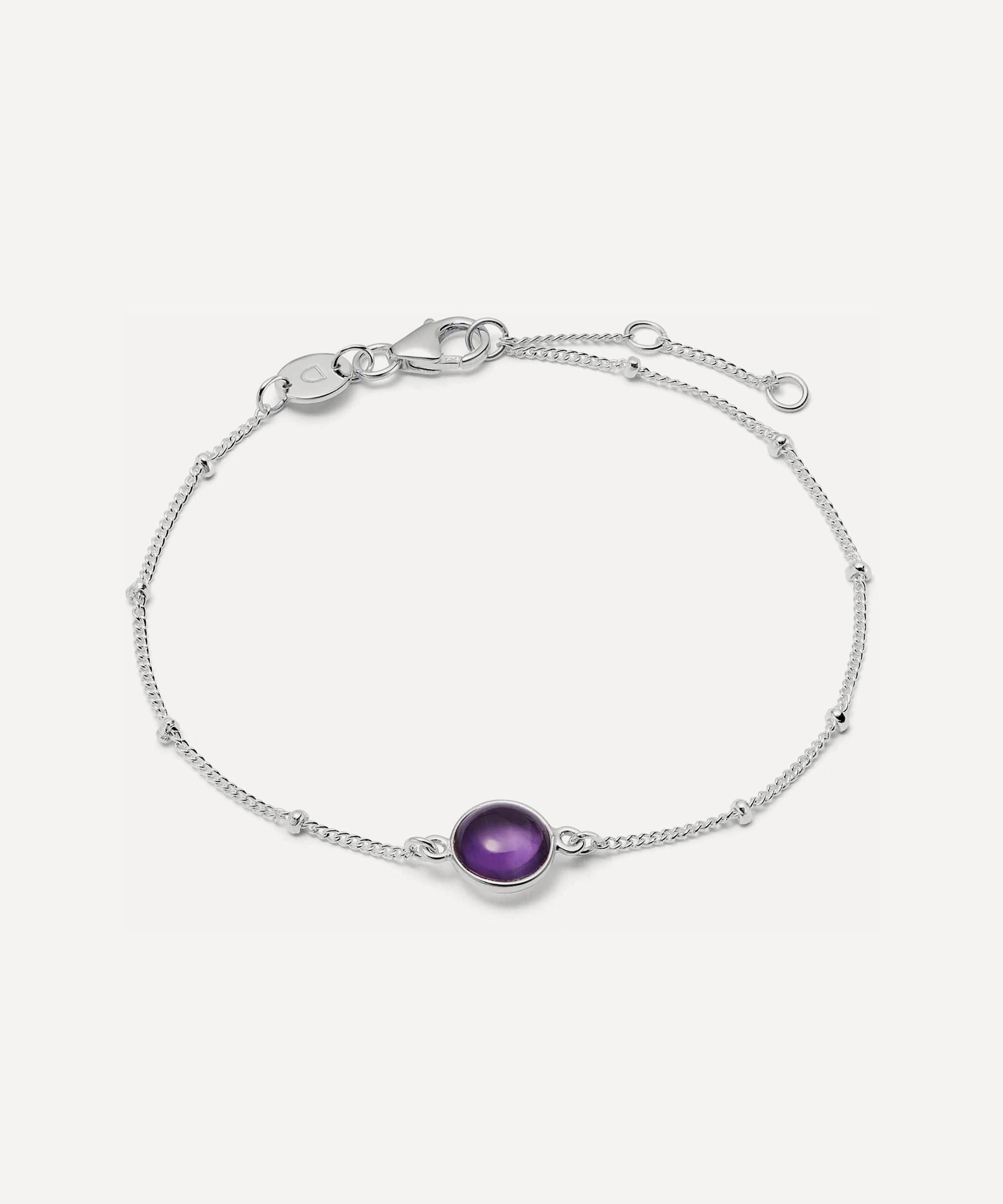 Daisy London - Sterling Silver Amethyst Healing Stone Bobble Bracelet