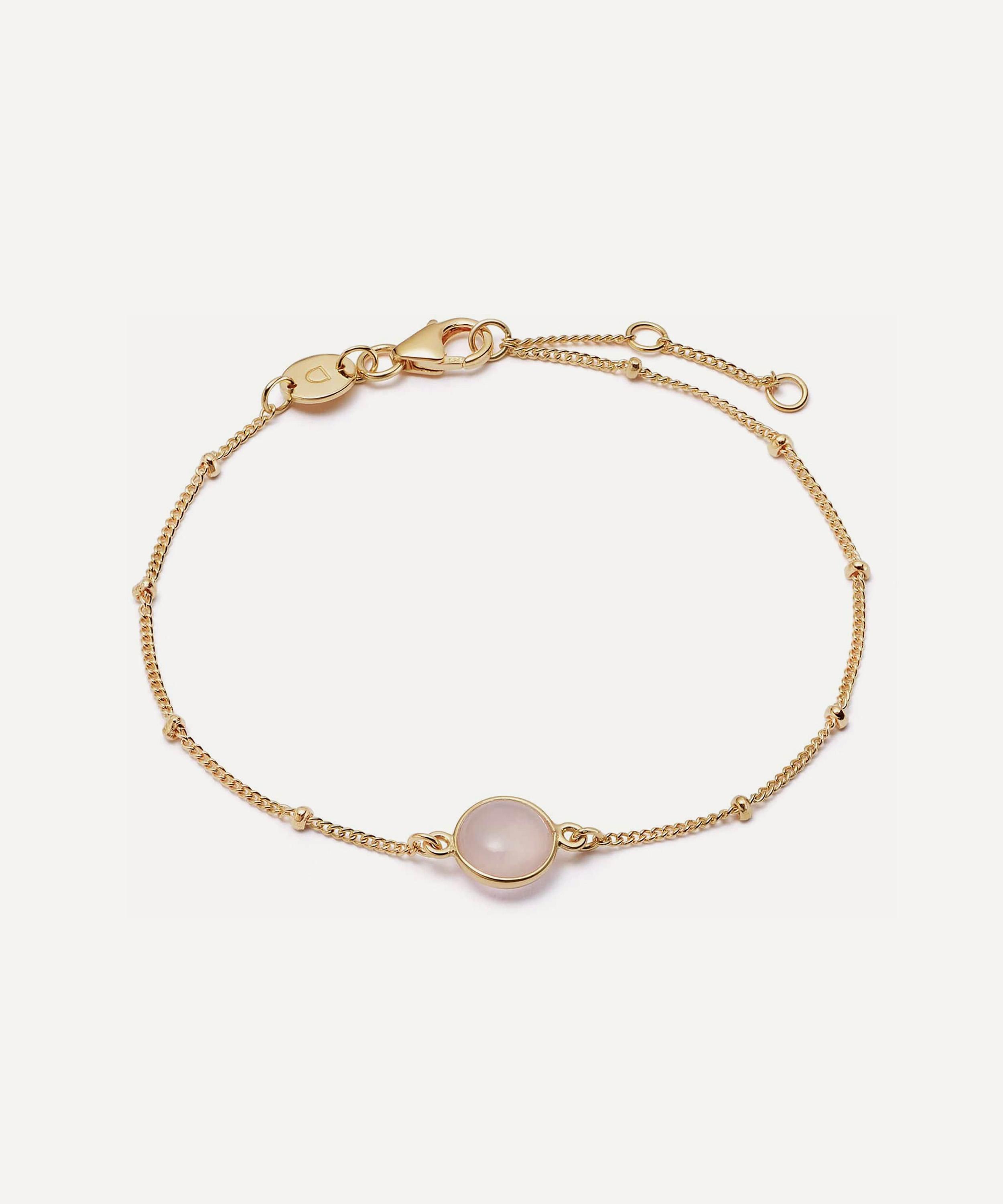 Daisy London - 18ct Gold-Plated Rose Quartz Healing Stone Bobble Bracelet