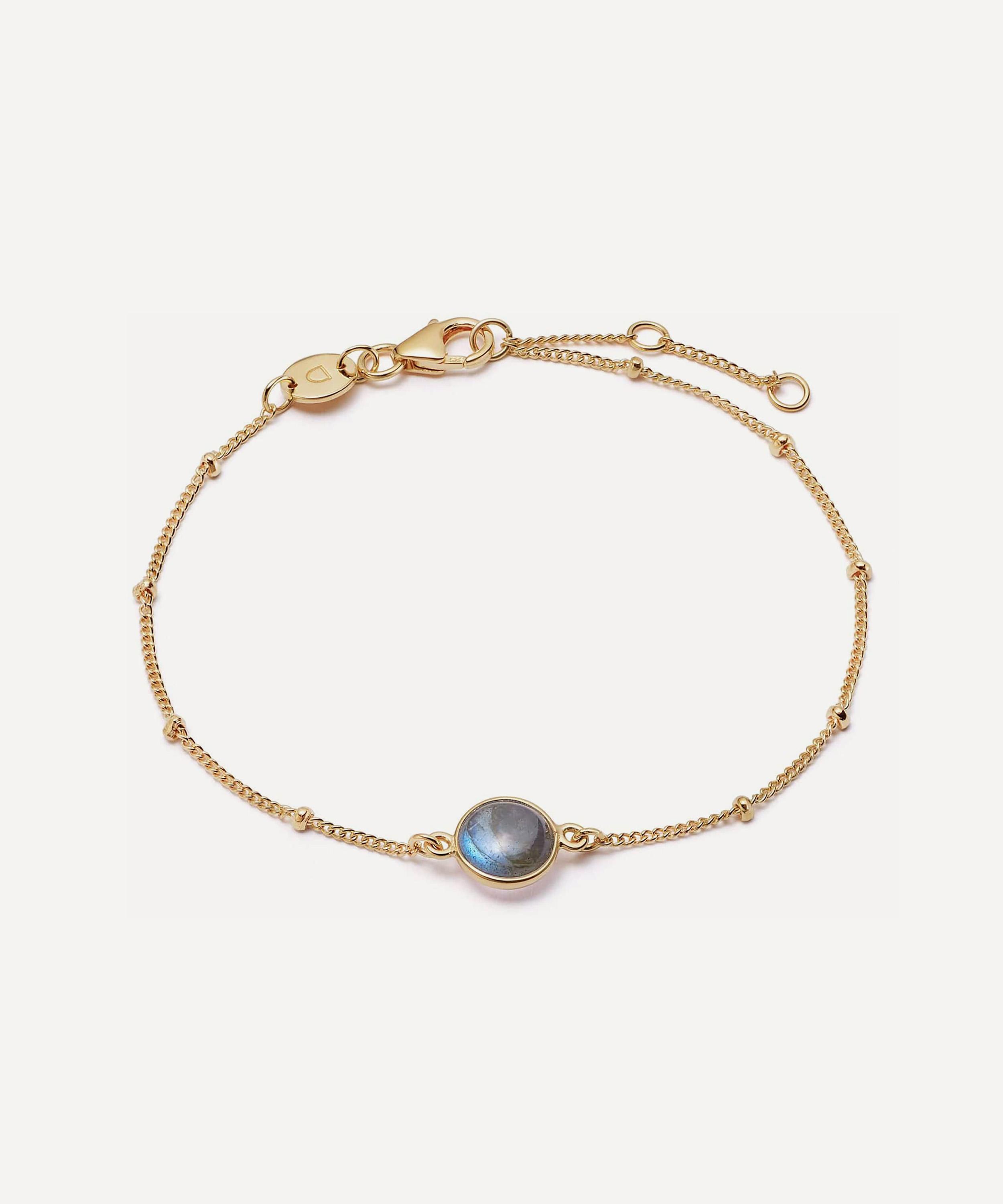 Daisy London - 18ct Gold-Plated Labradorite Healing Stone Bobble Bracelet image number 0