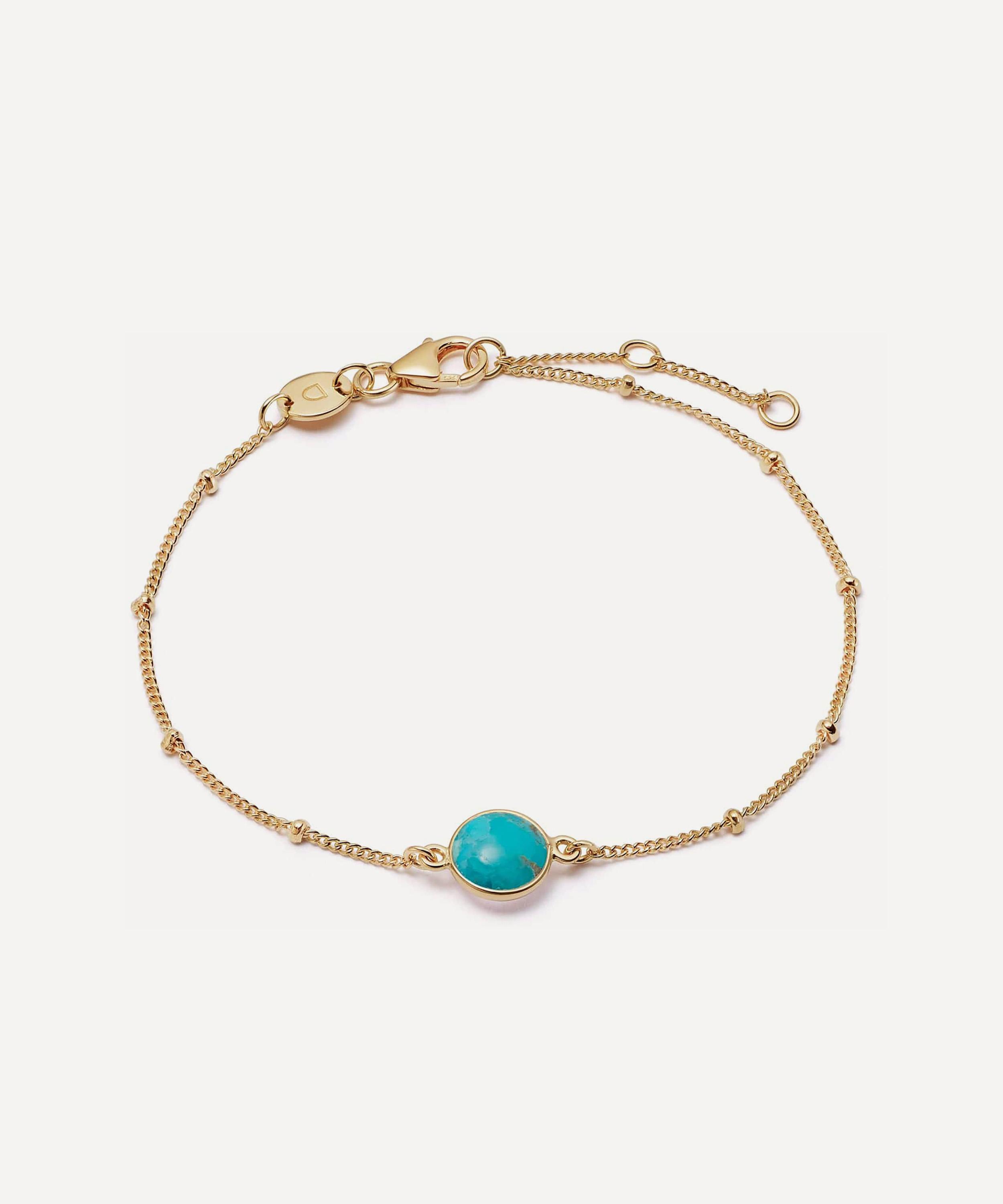 Daisy London - 18ct Gold-Plated Turquoise Healing Stone Bobble Bracelet image number 0