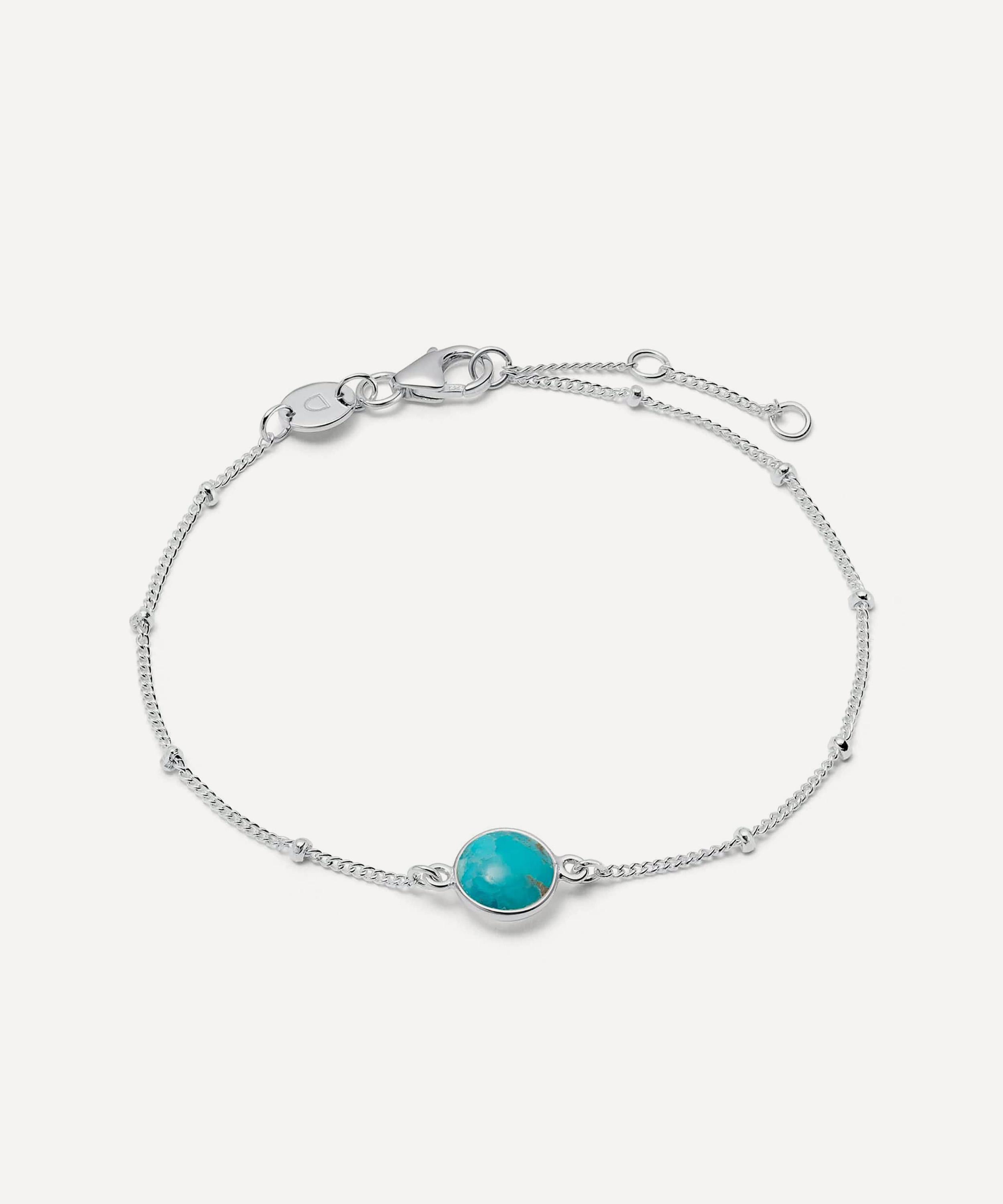 Daisy London - Sterling Silver Turquoise Healing Stone Bobble Bracelet image number 0