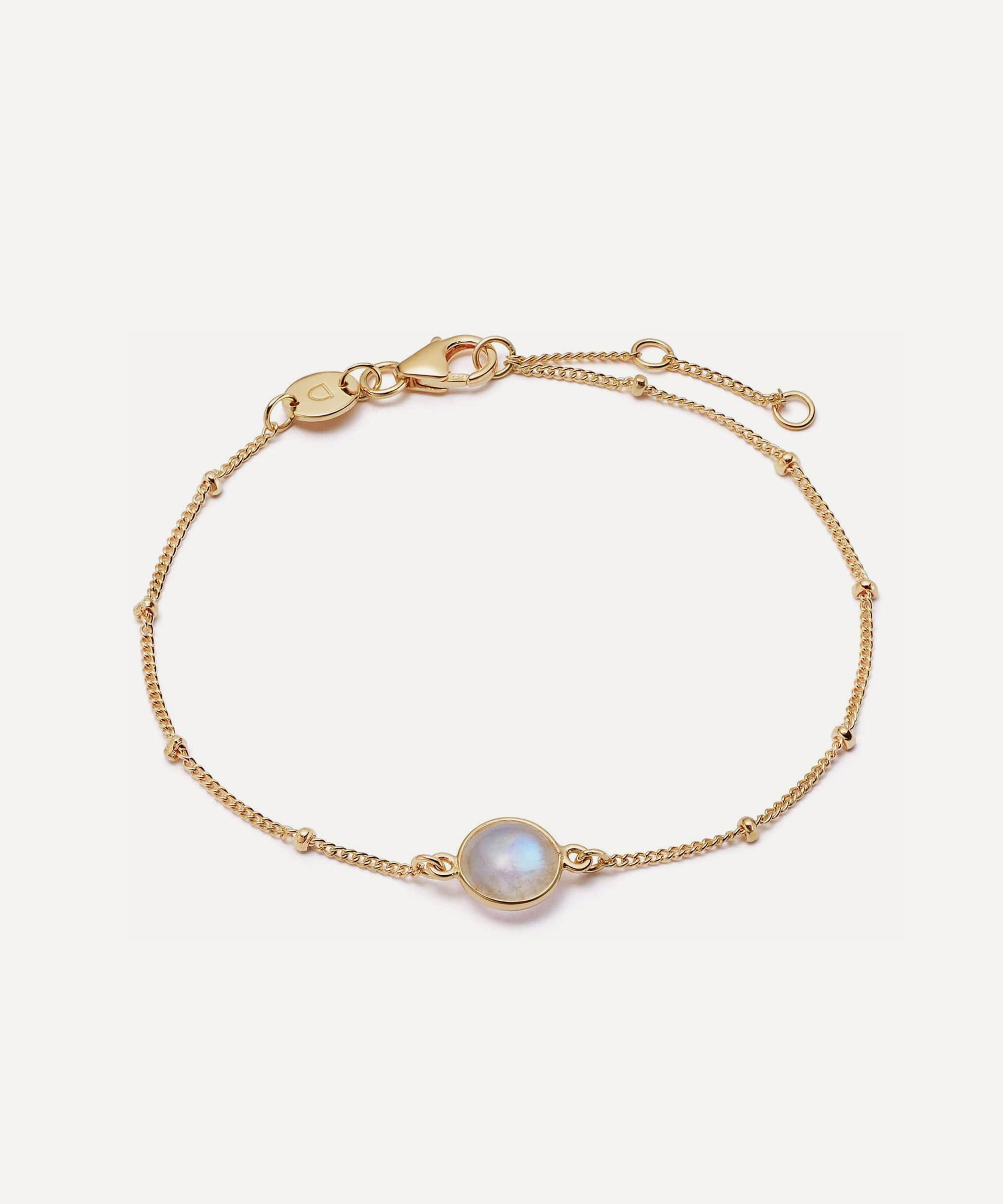 Daisy London - 18ct Gold-Plated Moonstone Healing Stone Bobble Bracelet image number 0