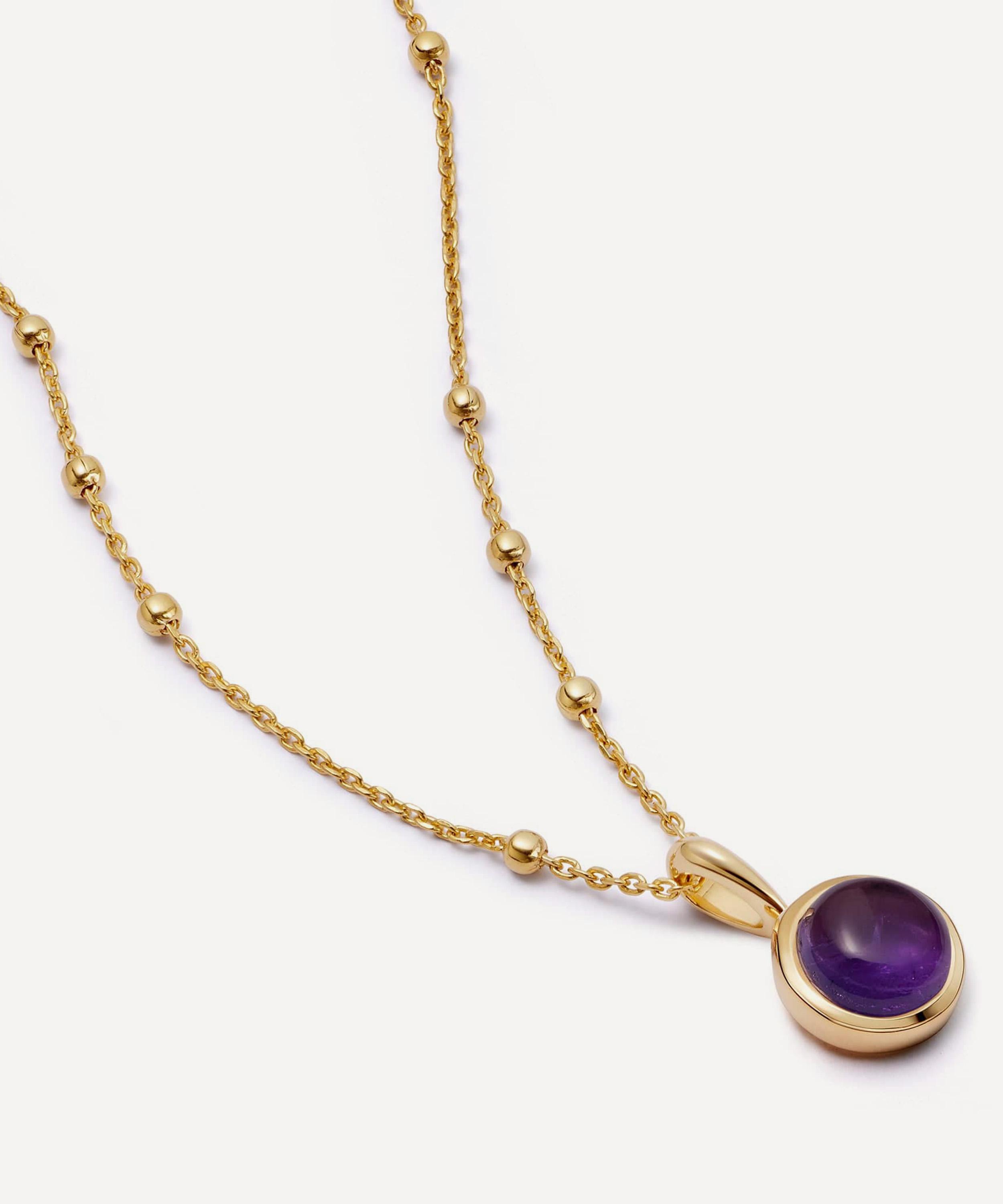 Daisy London - 18ct Gold-Plated Amethyst Healing Stone Pendant Necklace image number 0