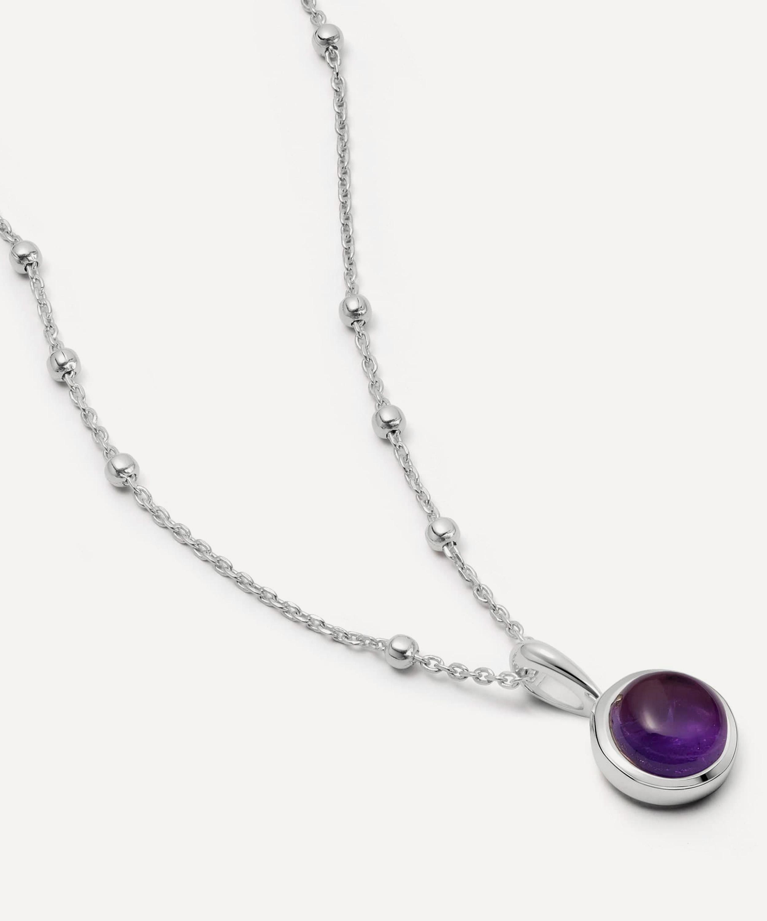 Daisy London - Sterling Silver Amethyst Healing Stone Pendant Necklace image number 0