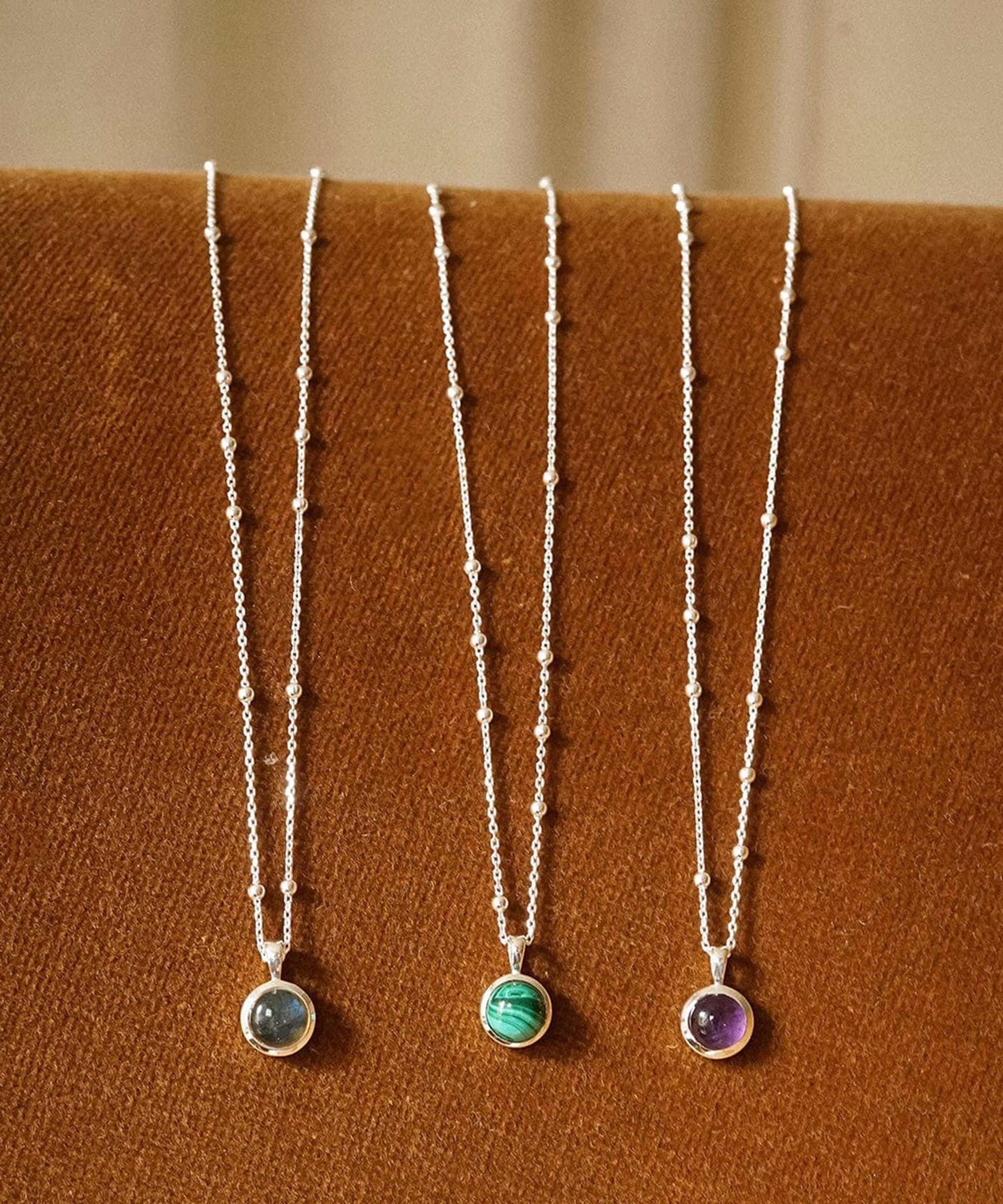Daisy London - Sterling Silver Amethyst Healing Stone Pendant Necklace image number 2