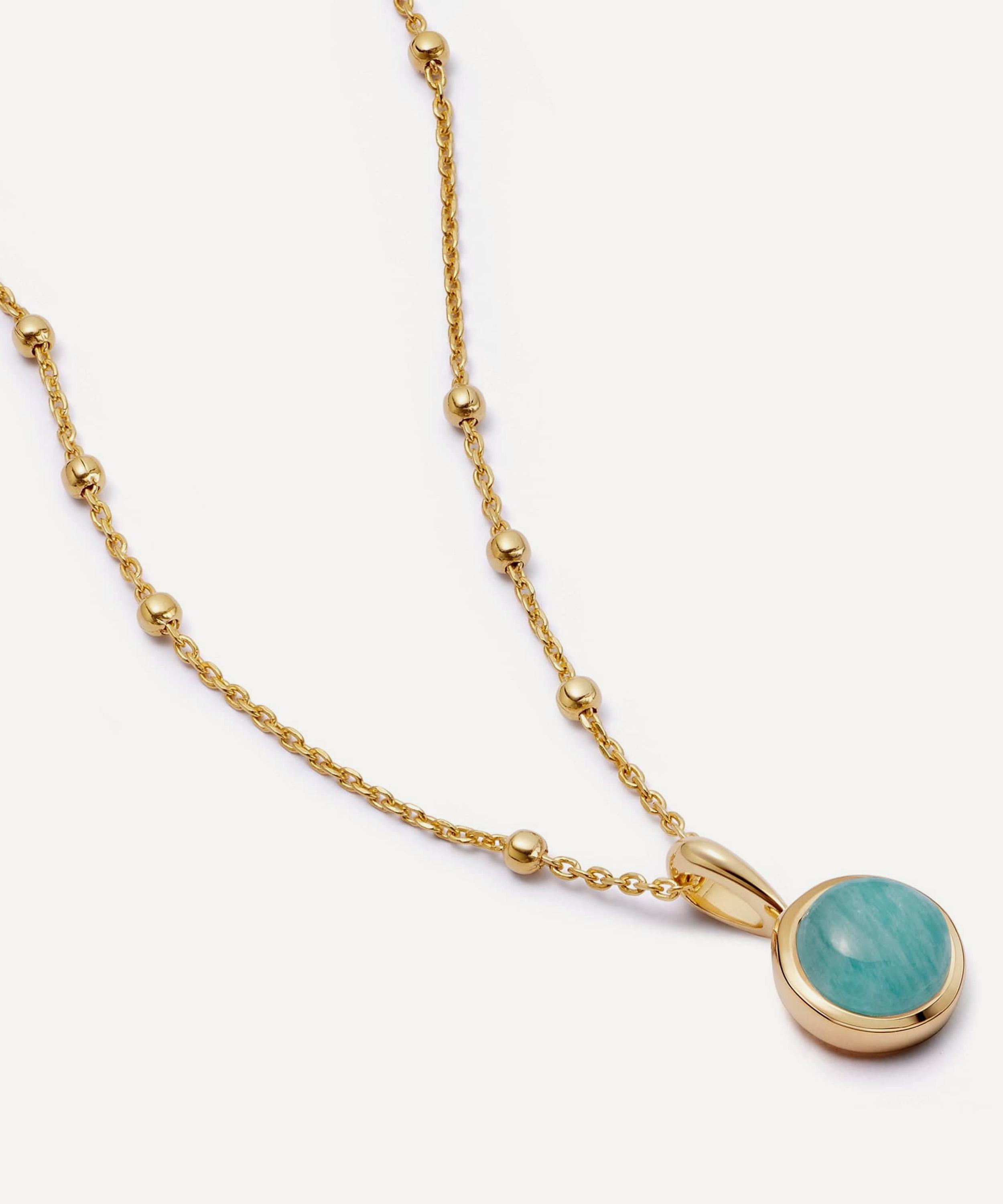 Daisy London - 18ct Gold-Plated Amazonite Healing Stone Pendant Necklace image number 0