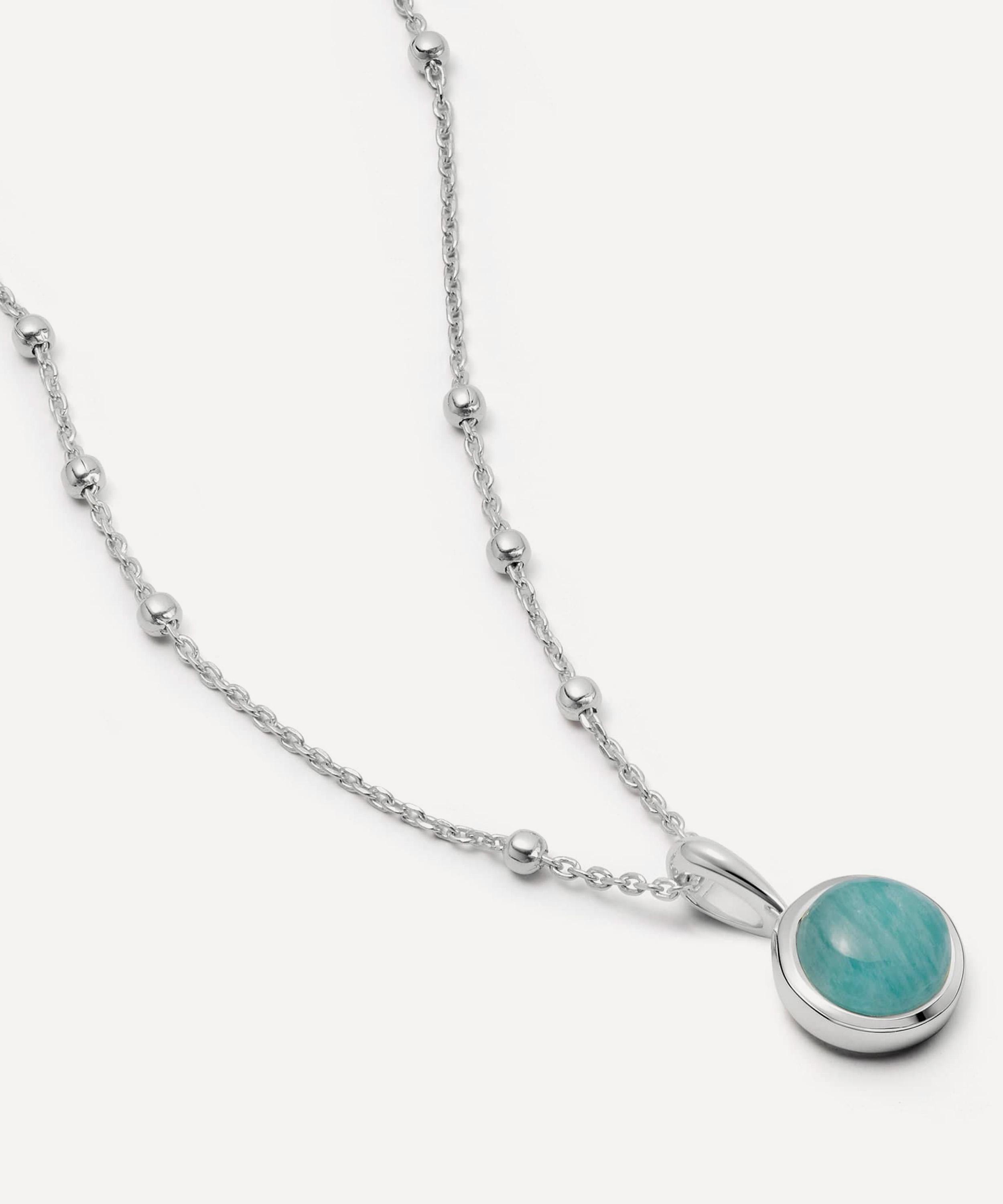 Daisy London - Sterling Silver Amazonite Healing Stone Pendant Necklace image number 0