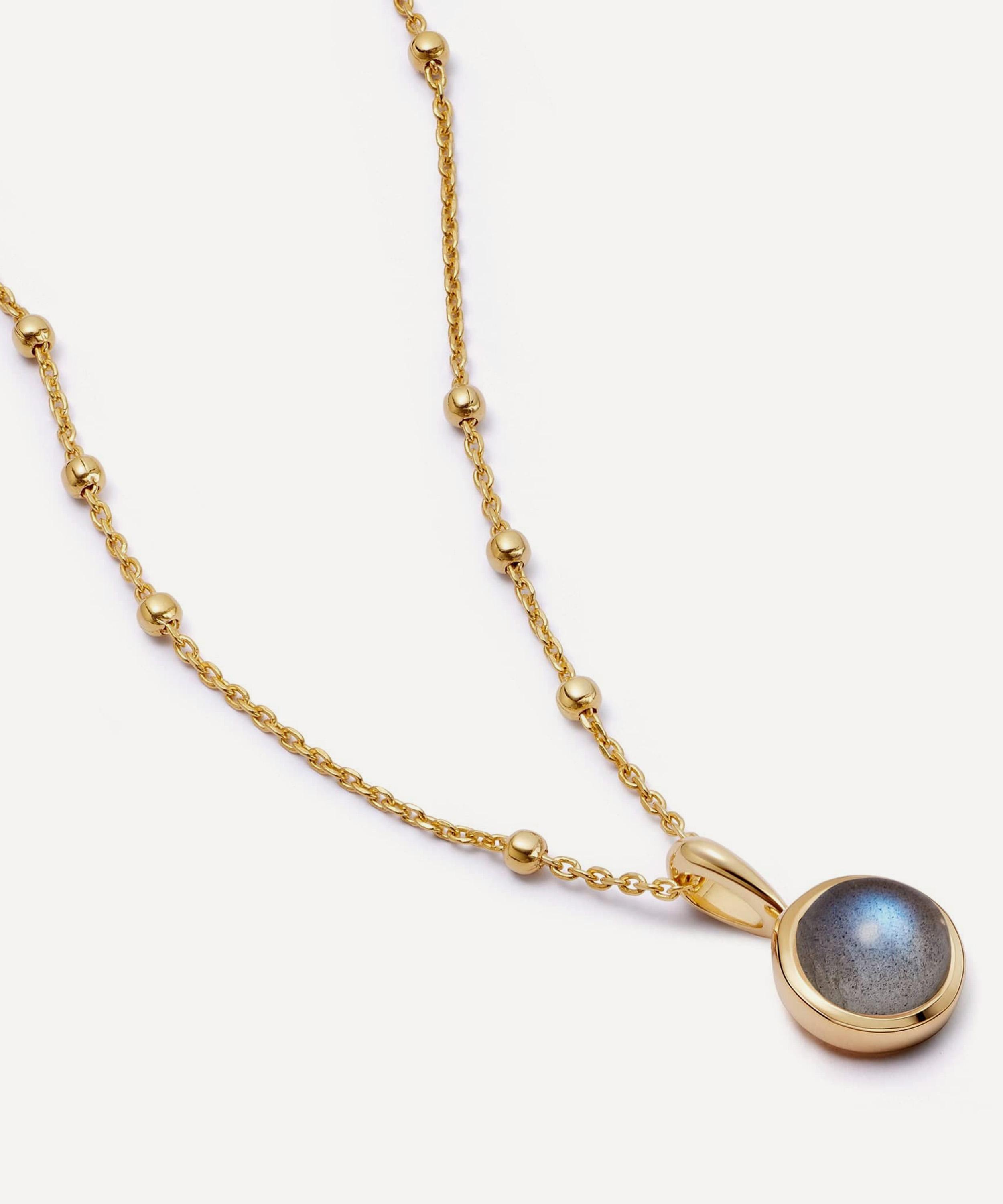 Daisy London - 18ct Gold-Plated Labradorite Healing Stone Pendant Necklace image number 0