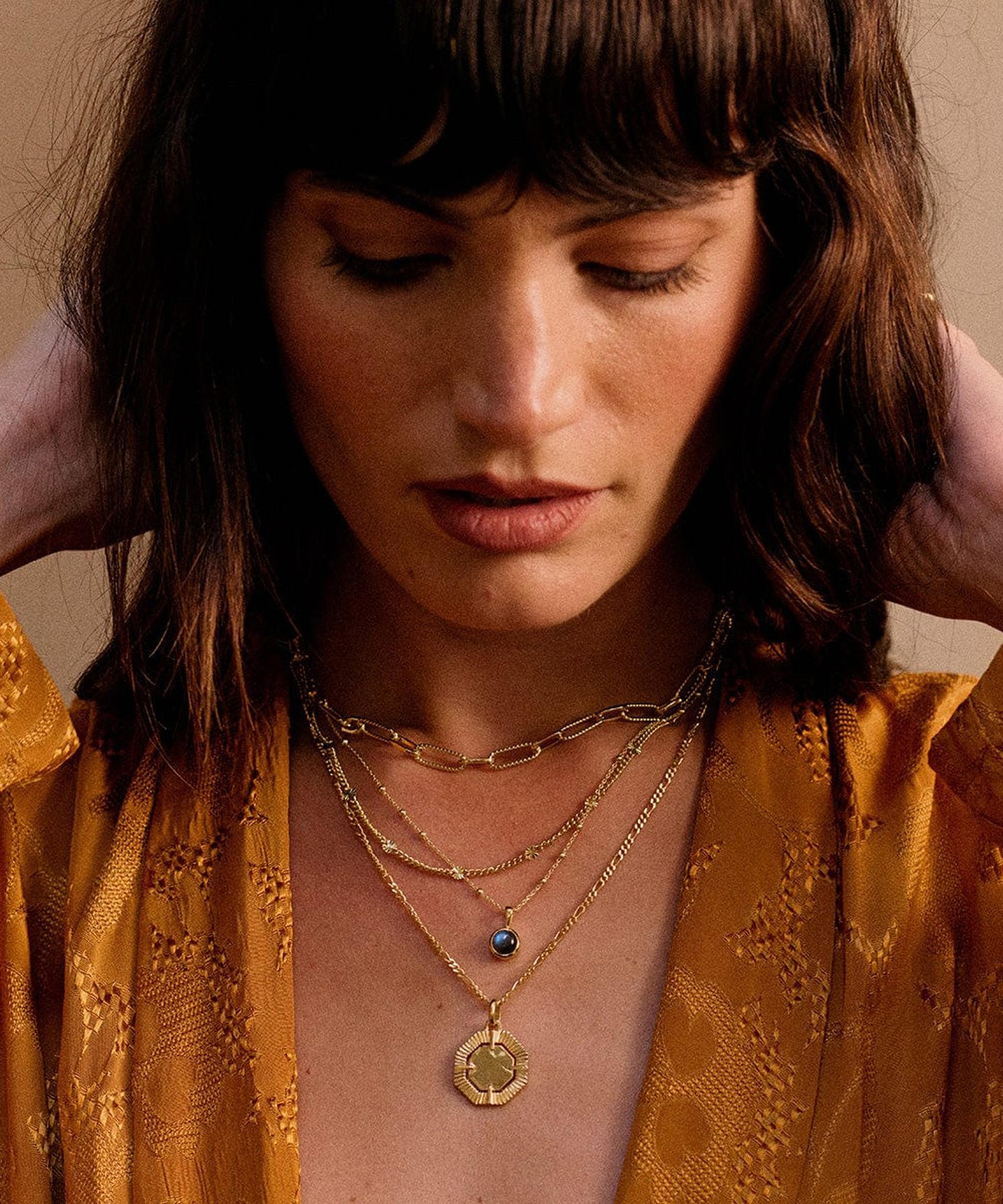Daisy London - 18ct Gold-Plated Labradorite Healing Stone Pendant Necklace image number 1