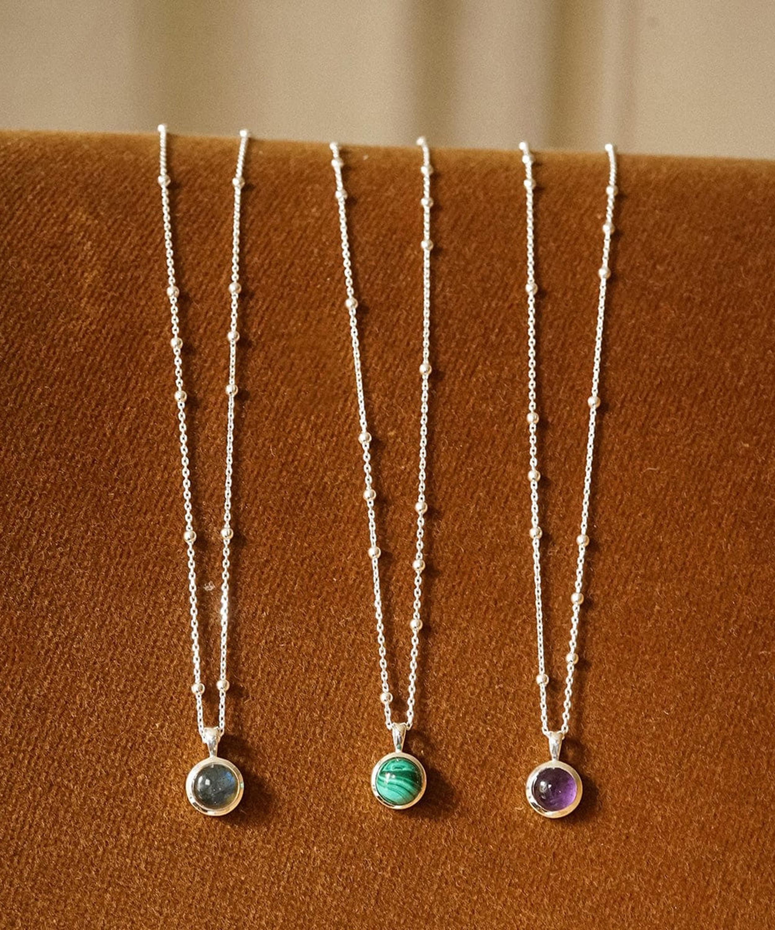Daisy London - Sterling Silver Labradorite Healing Stone Pendant Necklace image number 2