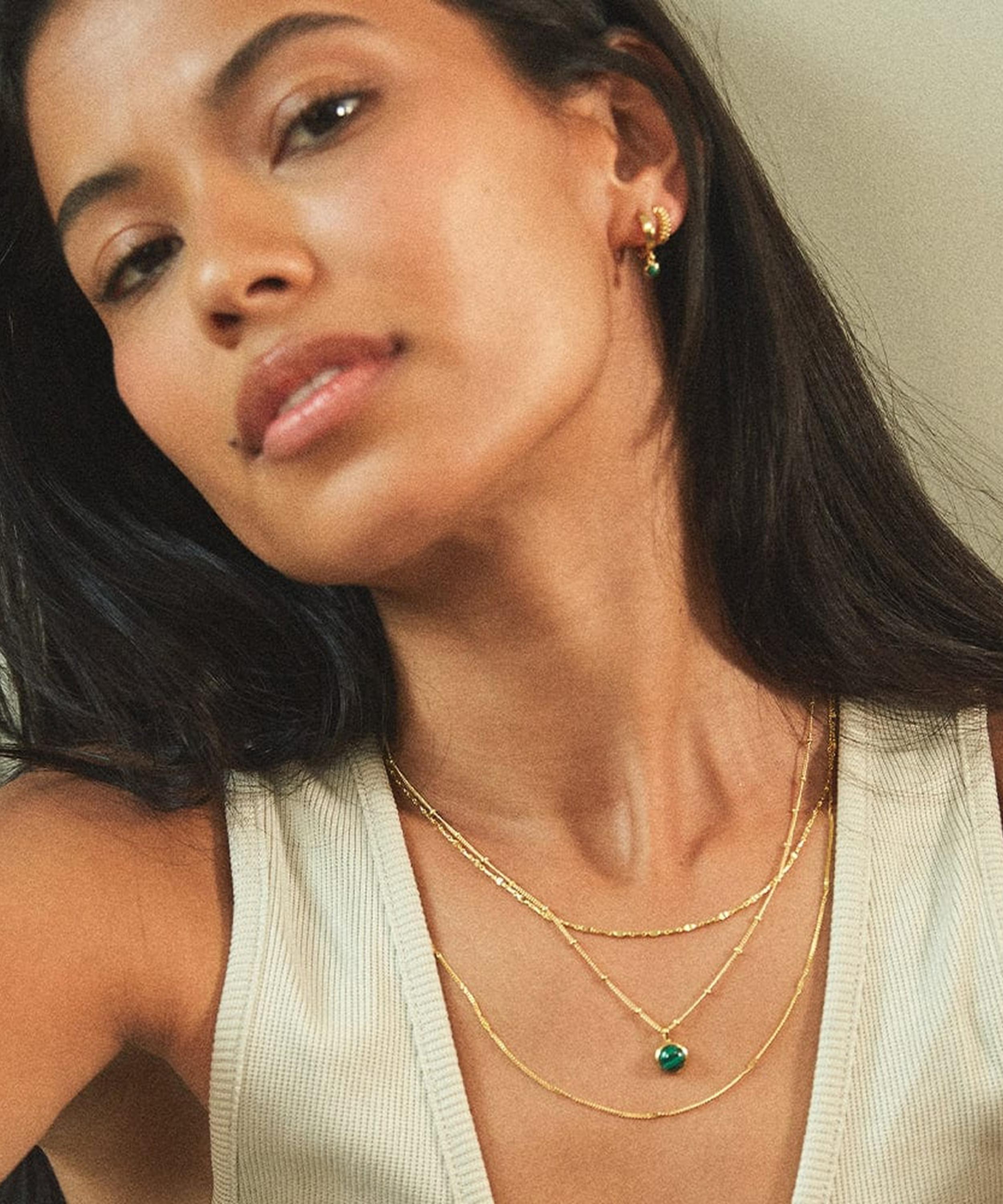 Daisy London - 18ct Gold-Plated Malachite Healing Stone Pendant Necklace image number 2