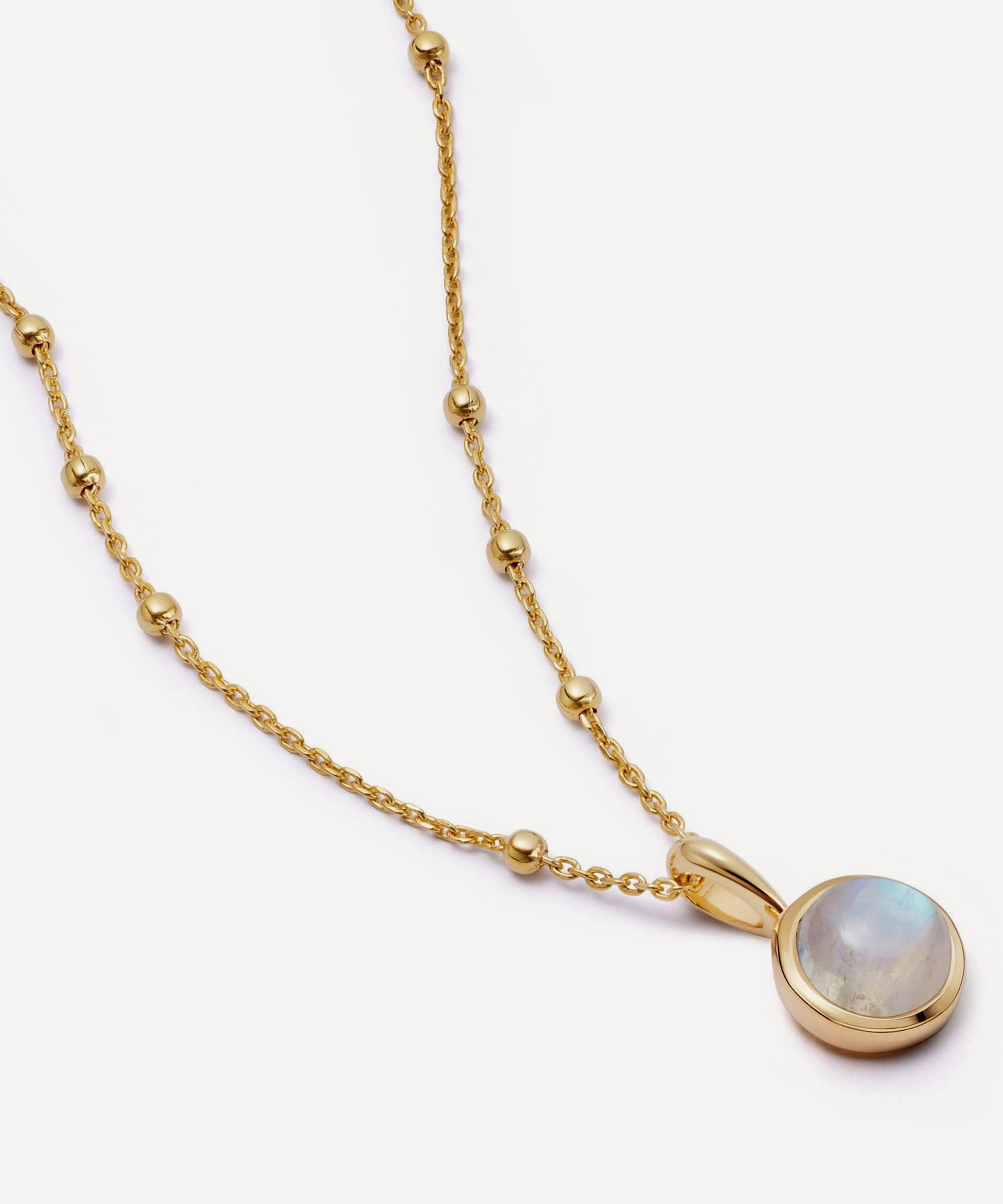 Daisy London - 18ct Gold-Plated Moonstone Healing Stone Pendant Necklace