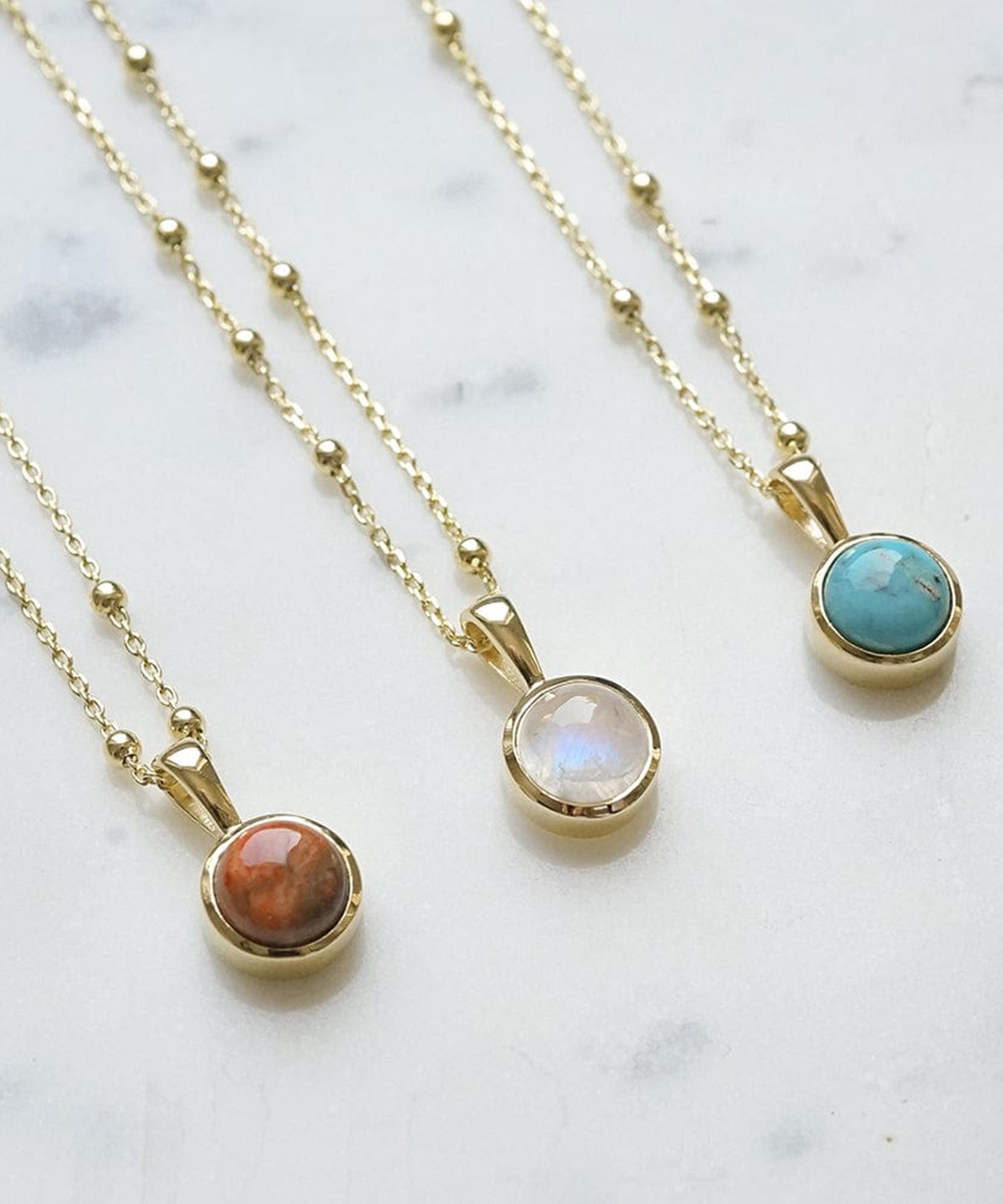 Daisy London - 18ct Gold-Plated Moonstone Healing Stone Pendant Necklace image number 2
