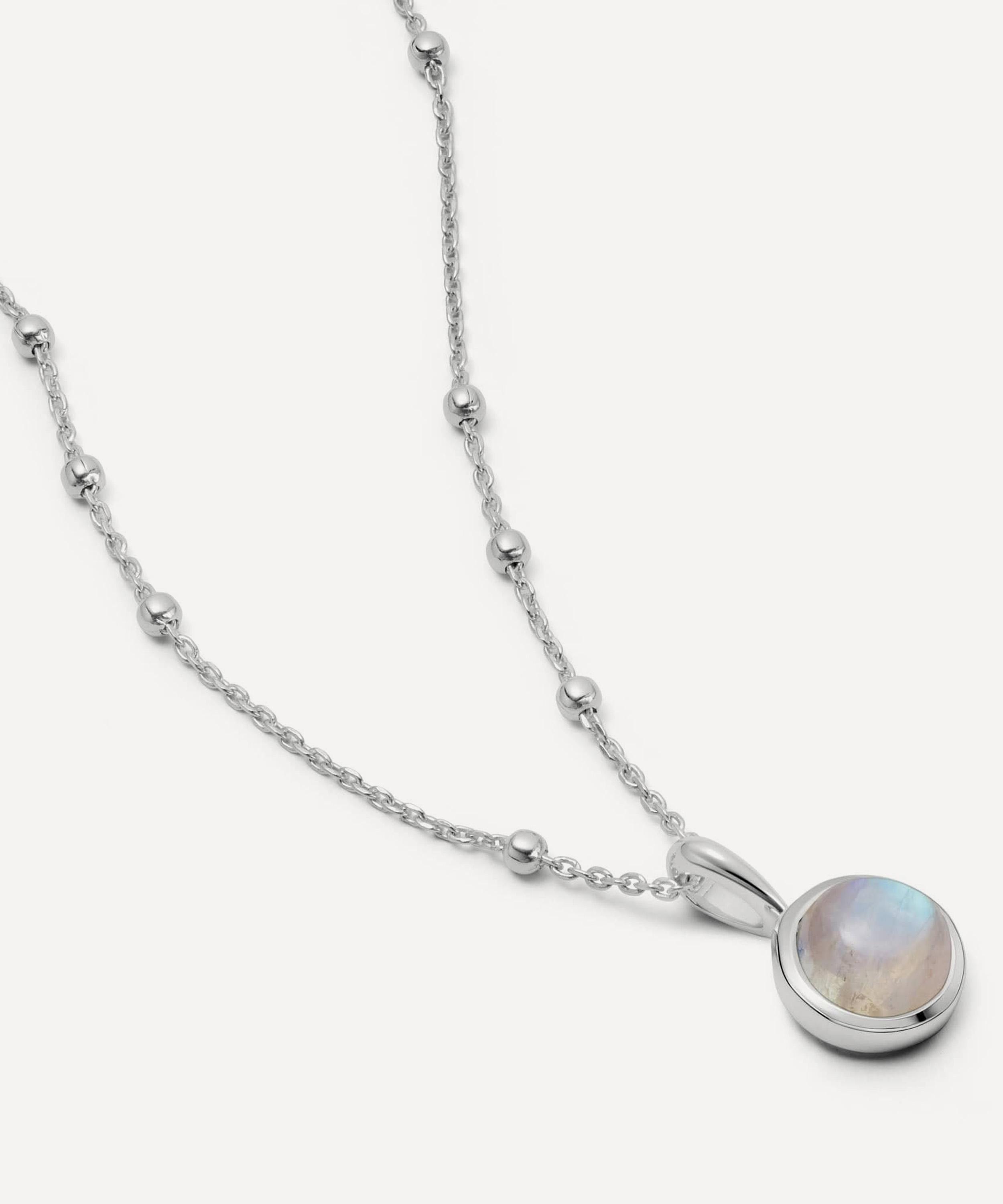 Daisy London - Sterling Silver Moonstone Healing Stone Pendant Necklace