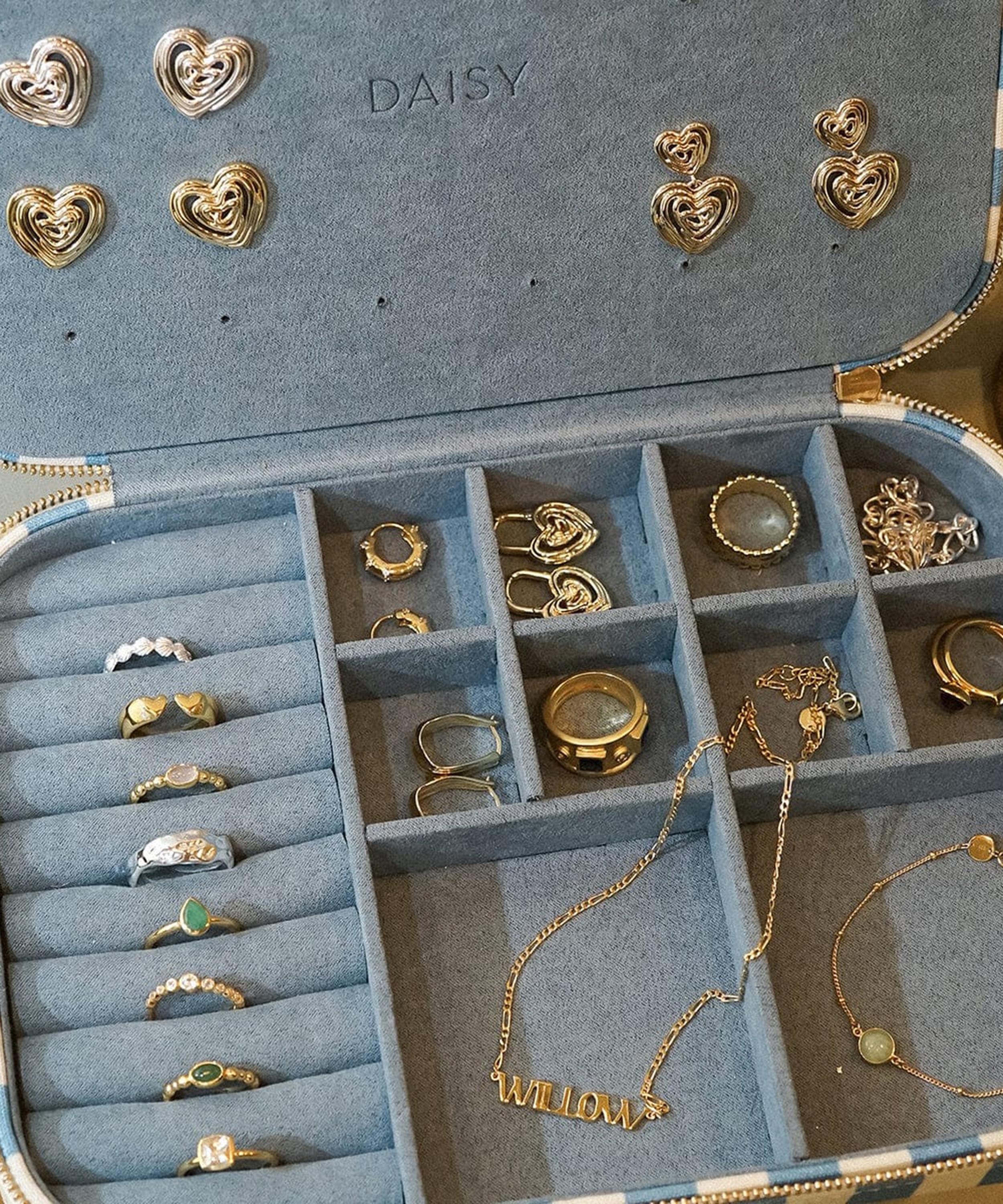 Daisy London - Blue Stripe Large Jewellery Box image number 2