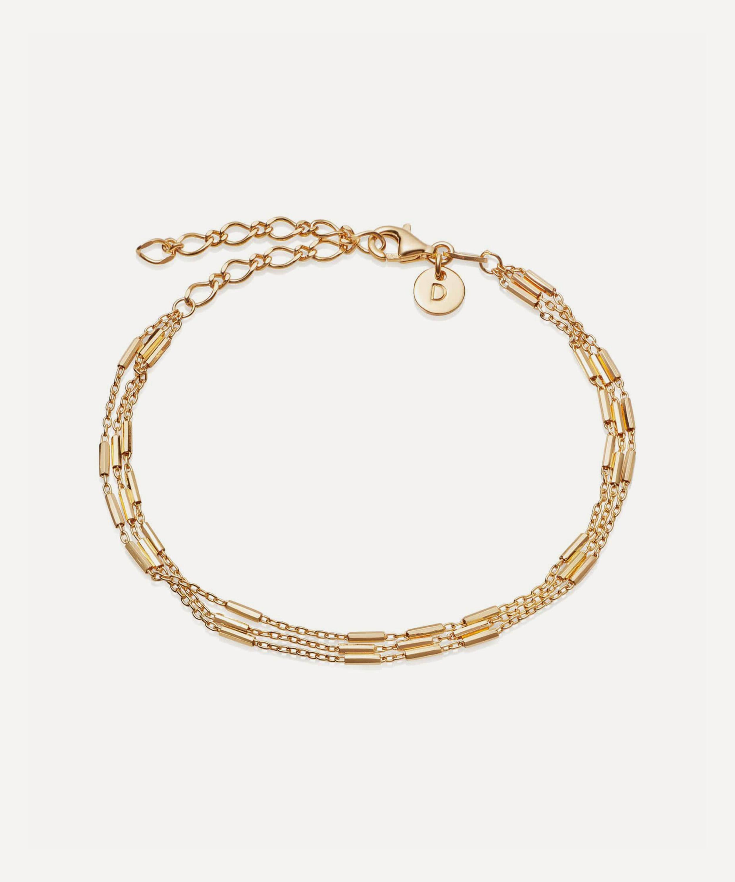 Daisy London - 18ct Gold-Plated Triple Bar Chain Bracelet