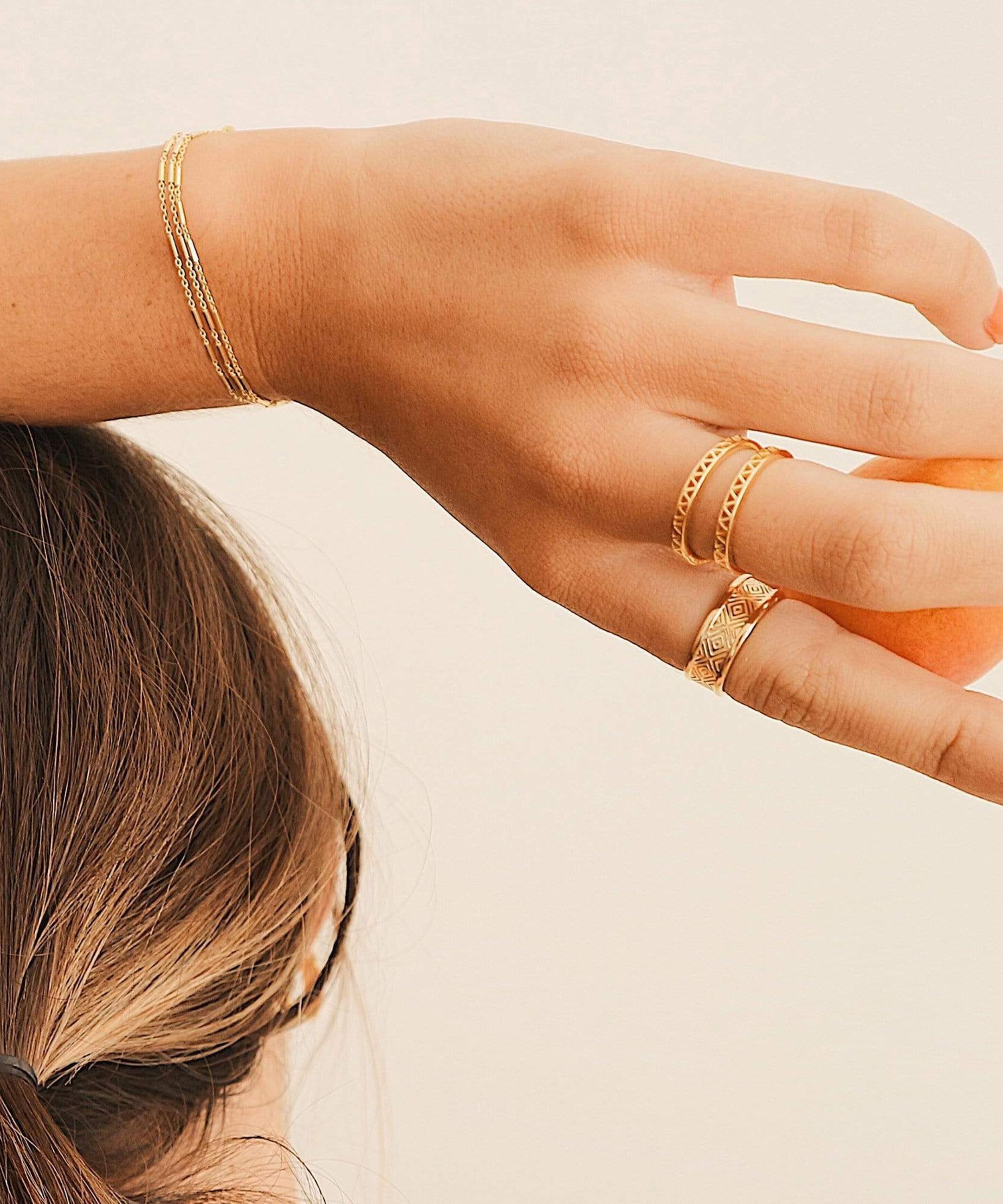 Daisy London - 18ct Gold-Plated Triple Bar Chain Bracelet image number 2