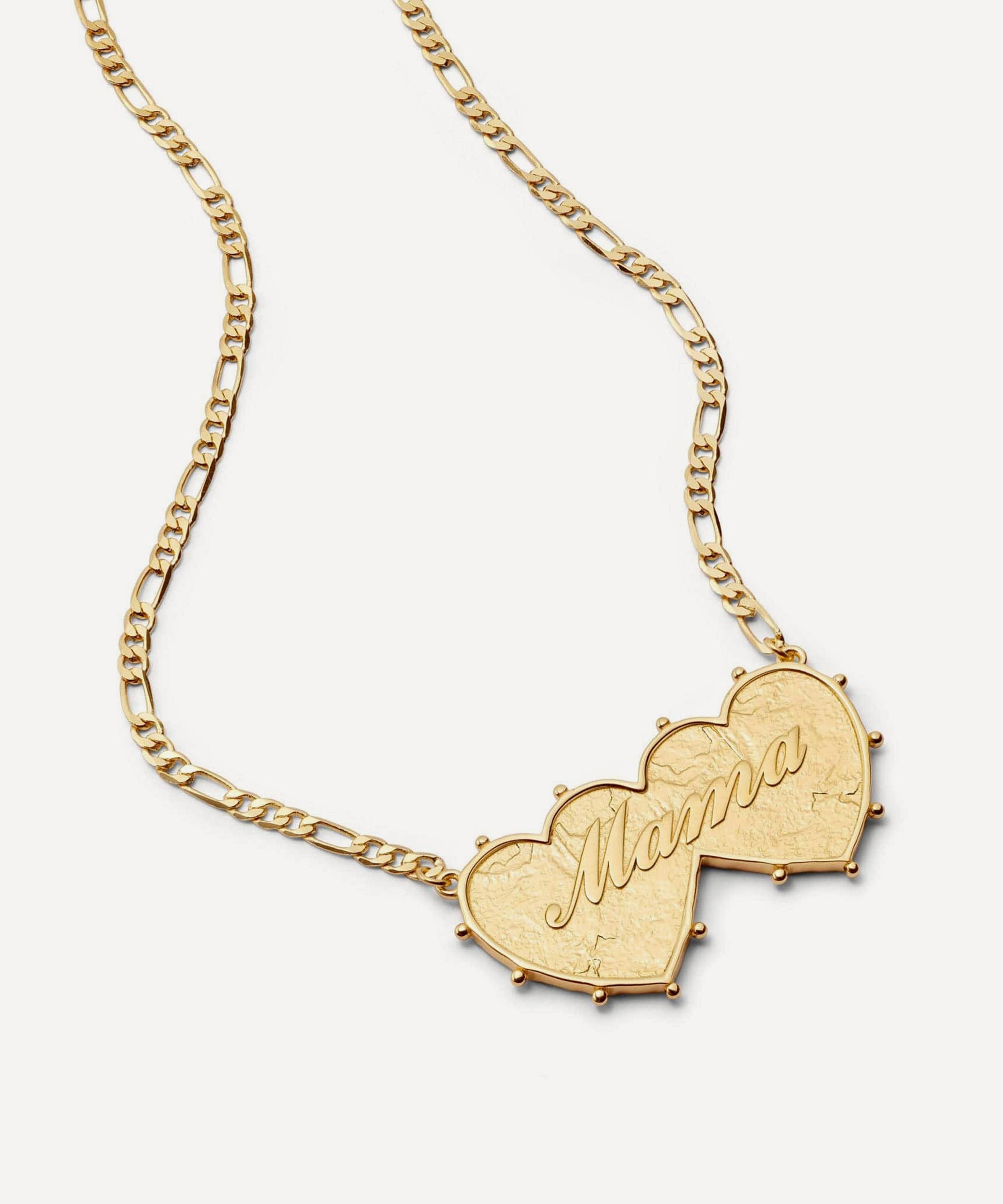 Daisy London - 18ct Gold-Plated Shrimps Mama Double Heart Pendant Necklace