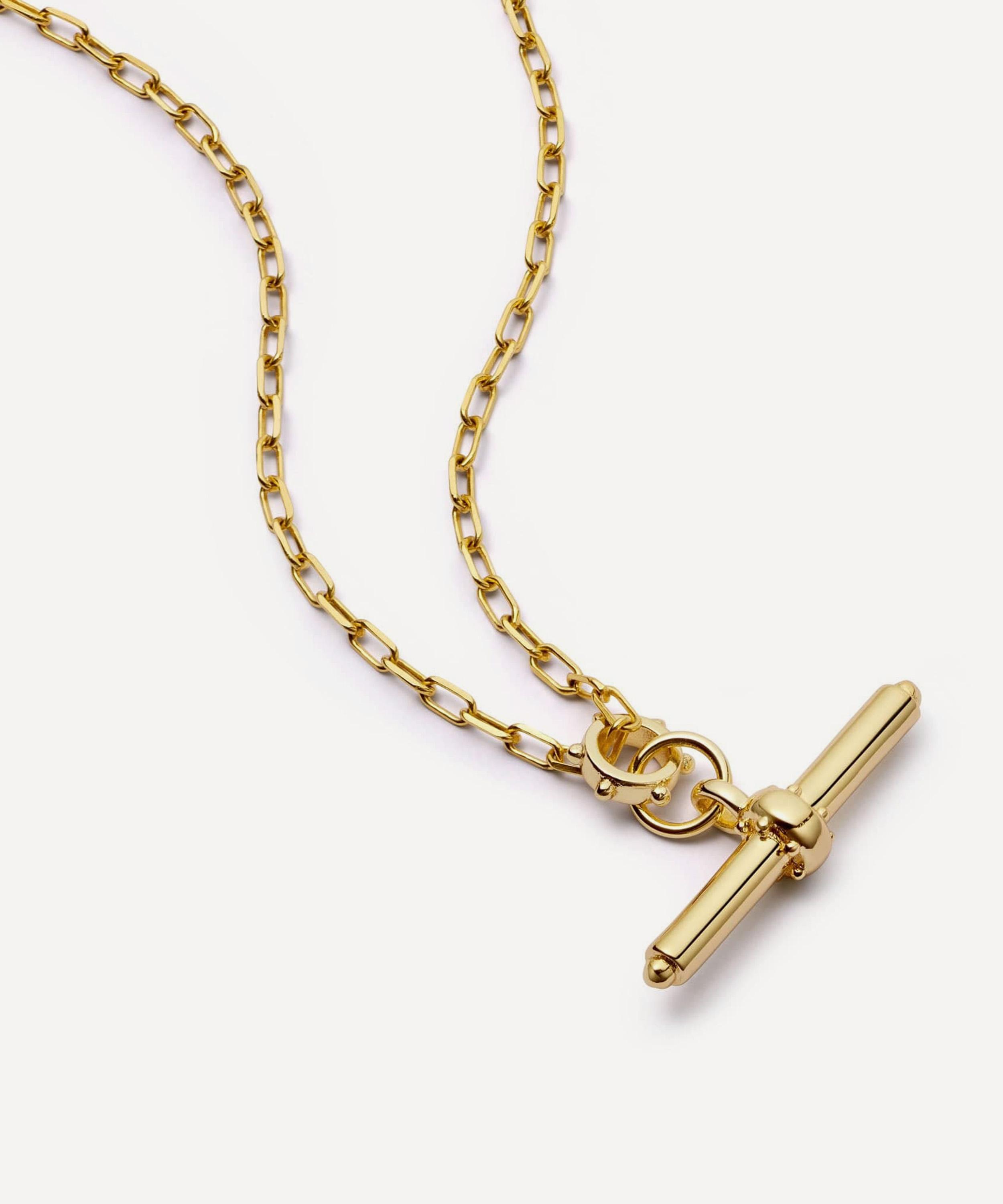 Daisy London - 18ct Gold-Plated Amulet T-Bar Pendant Necklace image number 0