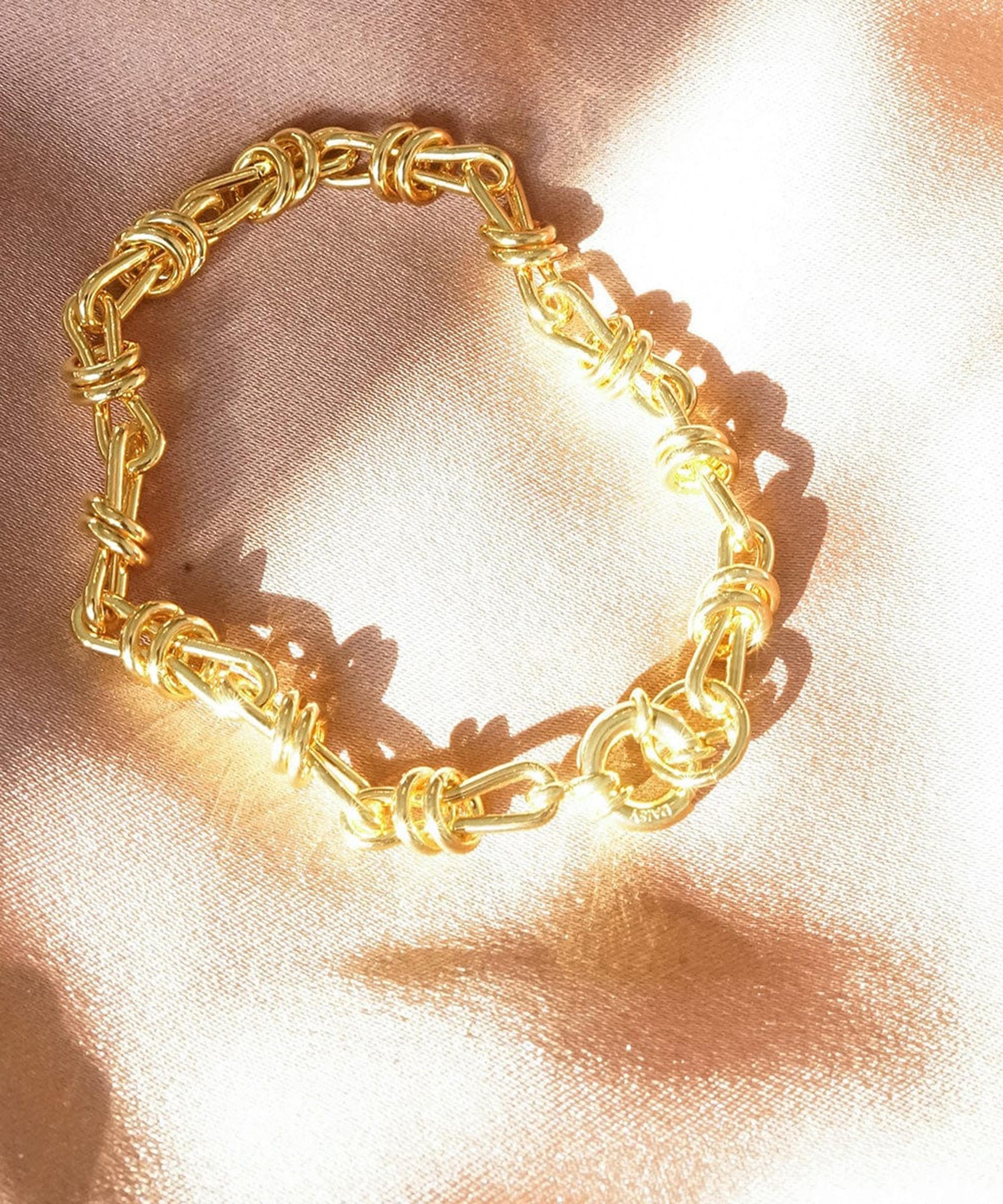 Daisy London - 18ct Gold-Plated Polly Knot Chain Bracelet image number 3