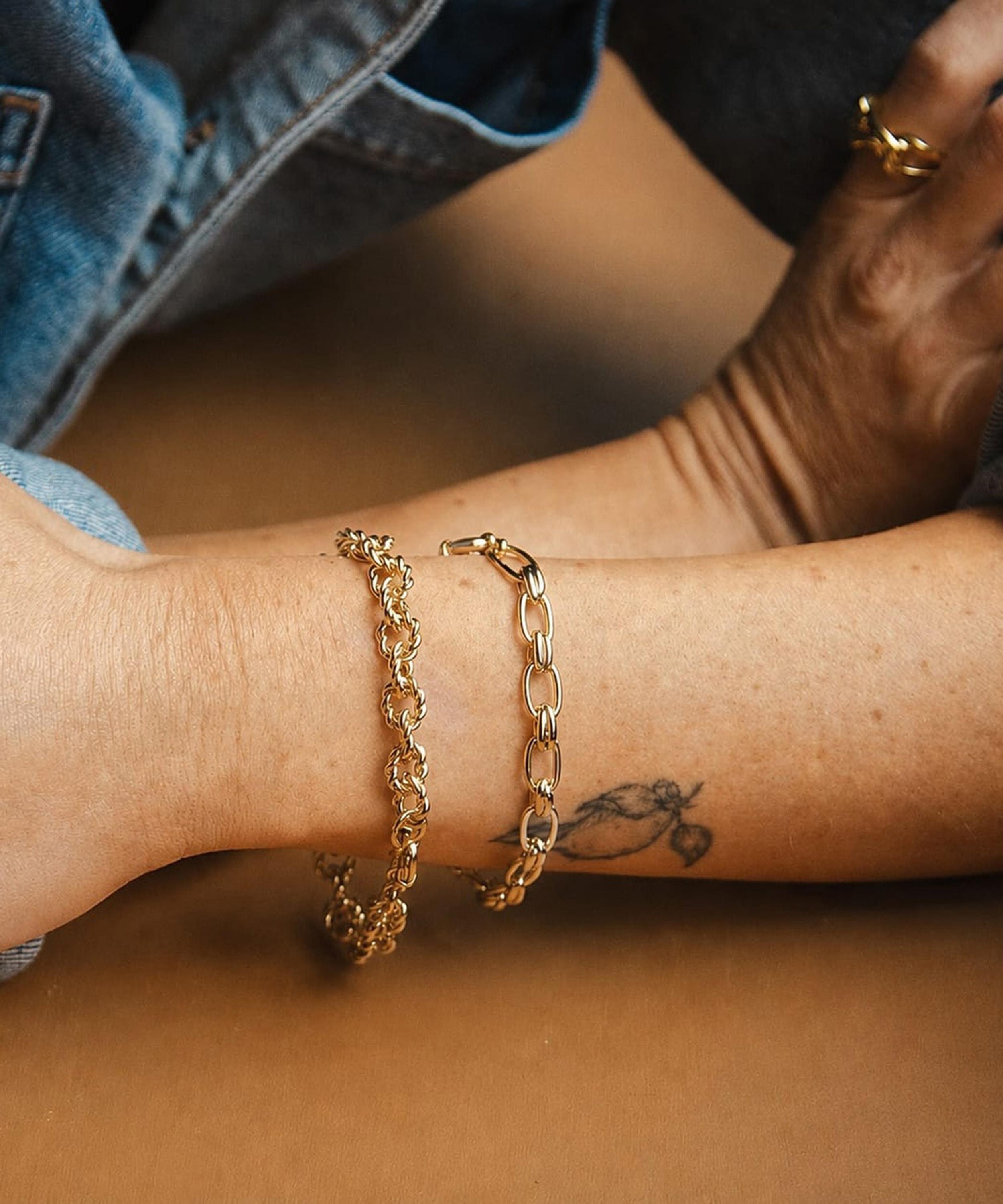 Daisy London - 18ct Gold-Plated Polly Vintage Link Chain Bracelet image number 1