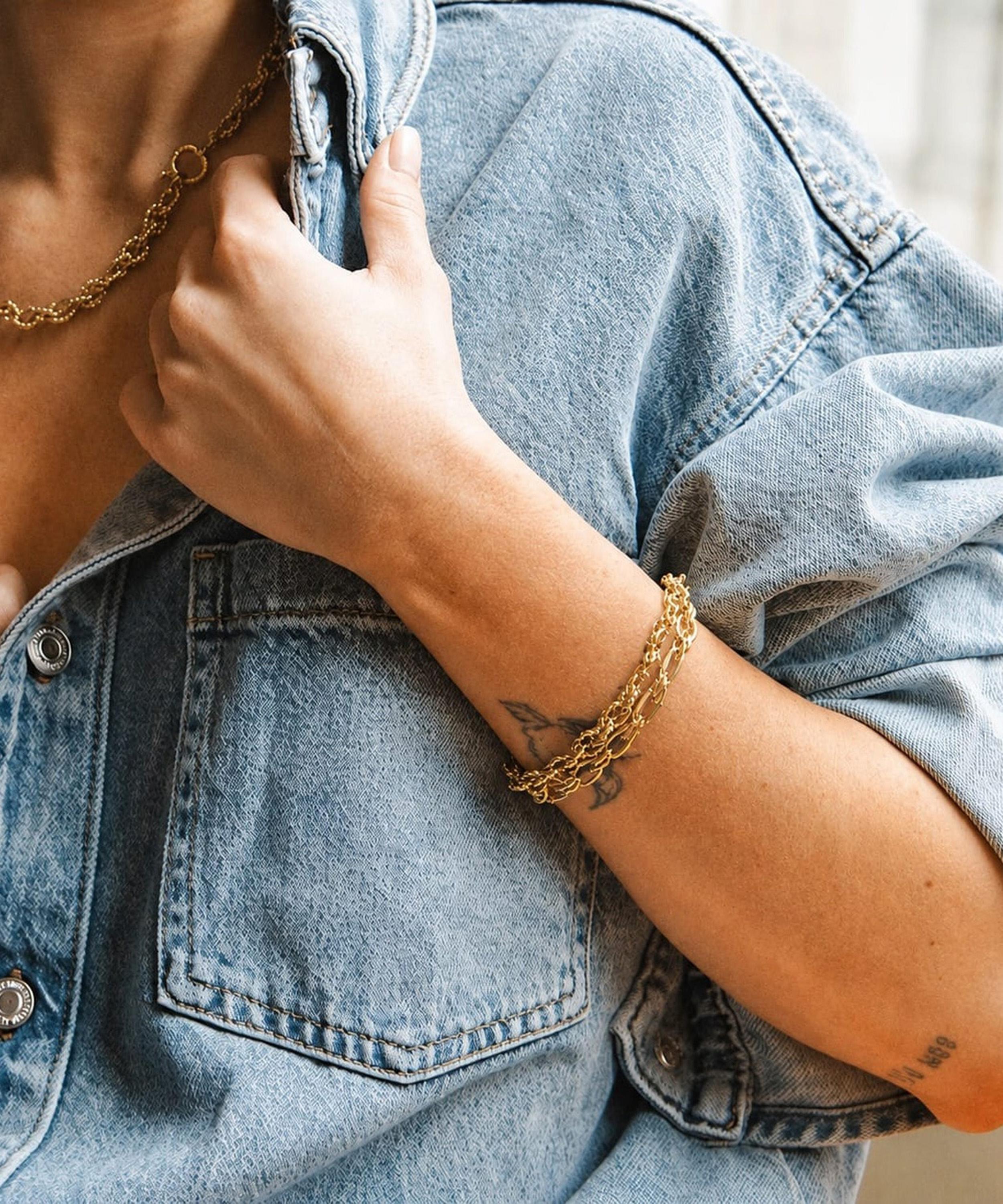 Daisy London - 18ct Gold-Plated Polly Vintage Link Chain Bracelet image number 2