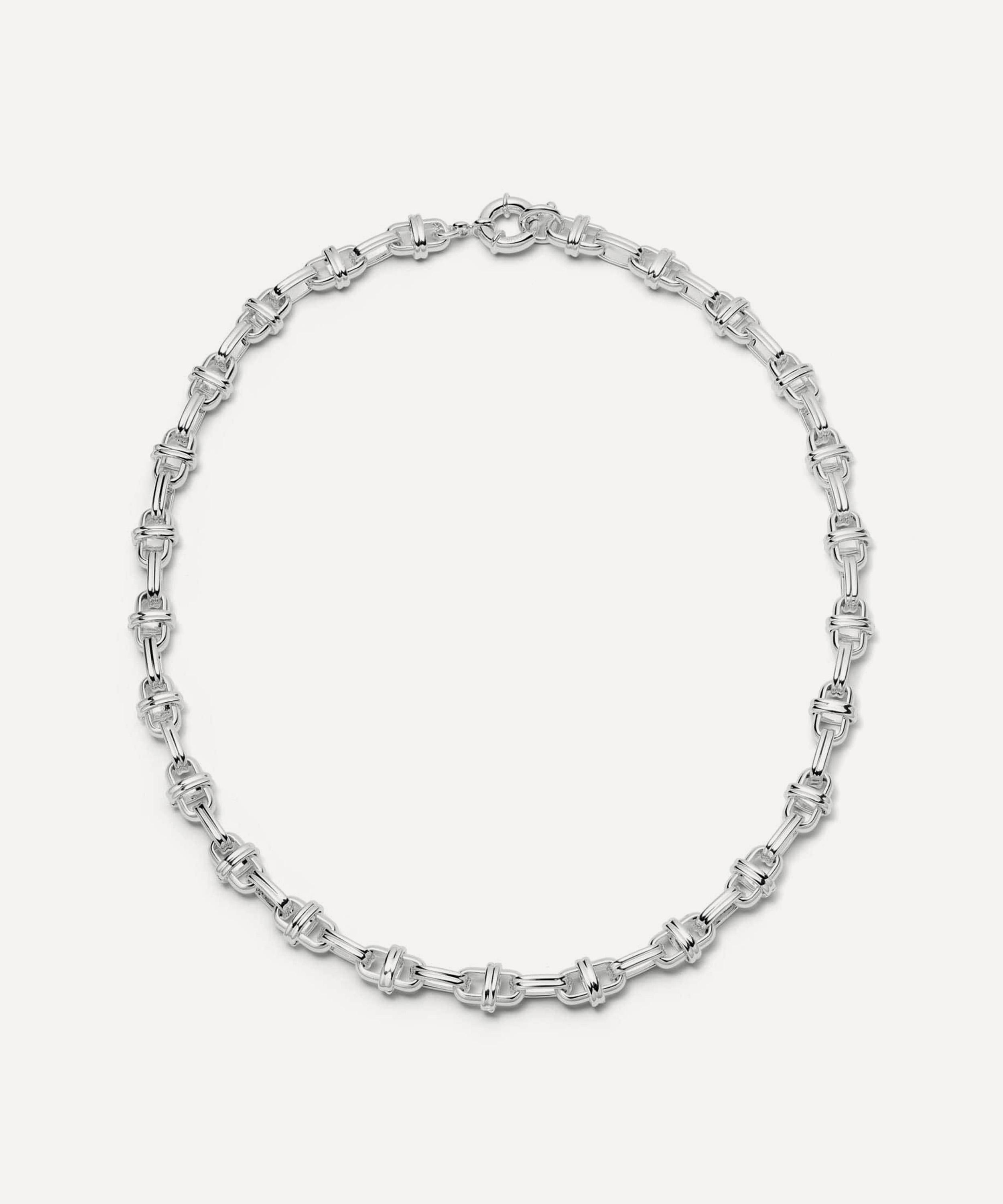Daisy London - Silver-Plated Polly Lock Chain Necklace image number 0